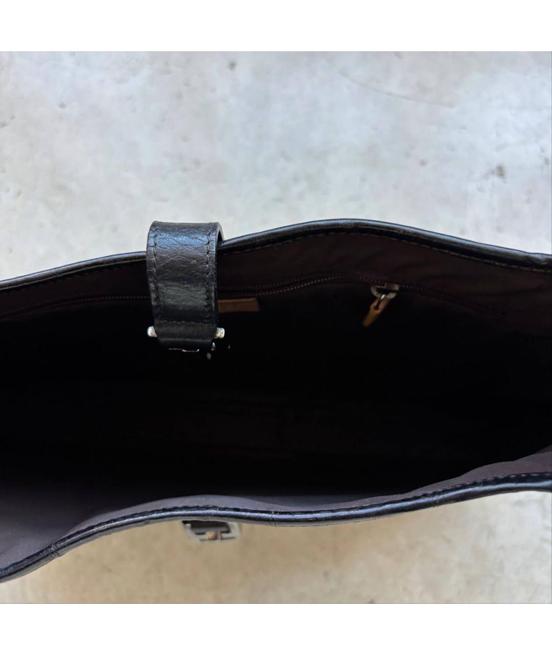 GUCCI Черная кожаная сумка тоут, фото 8