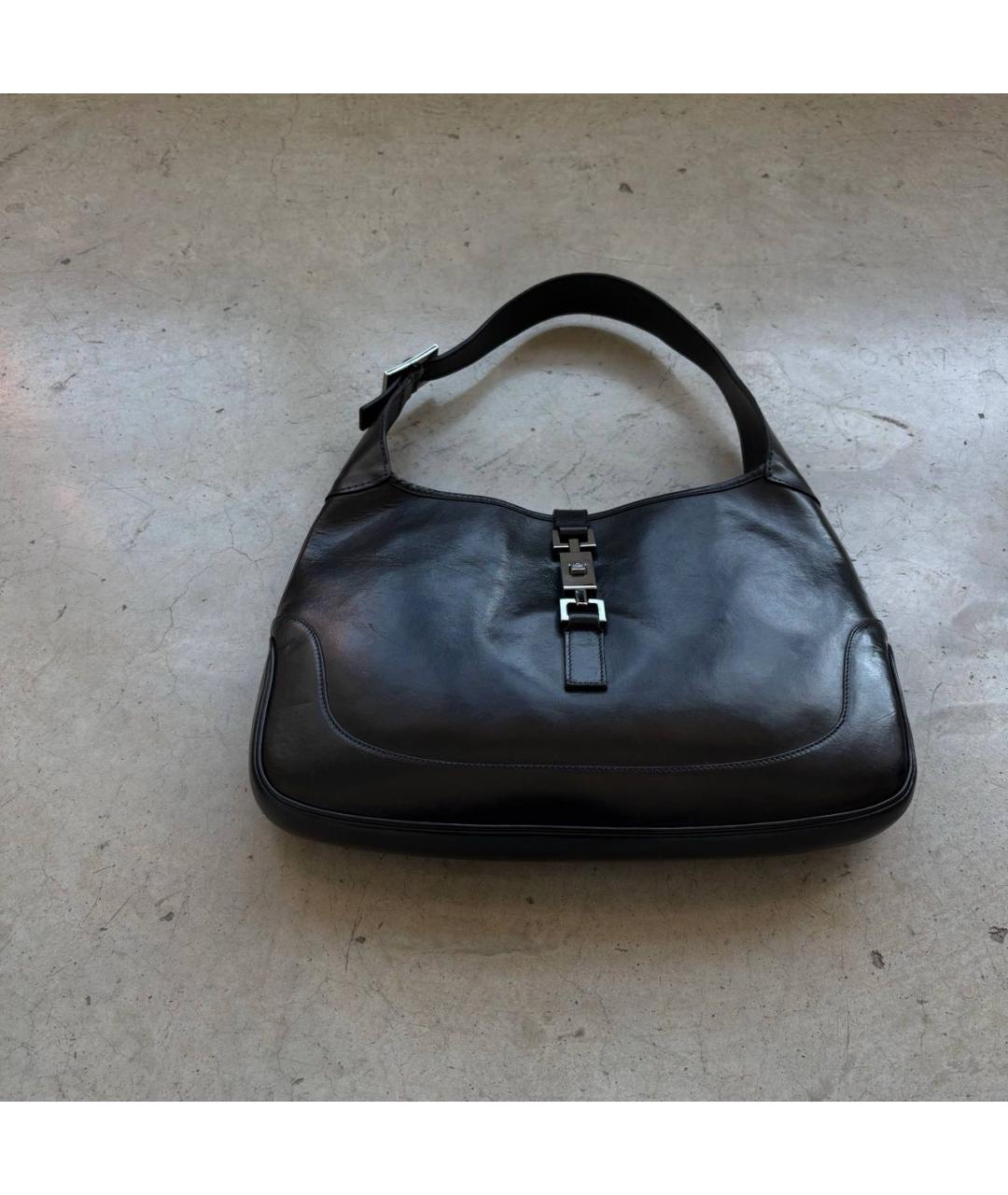 GUCCI Черная кожаная сумка тоут, фото 5