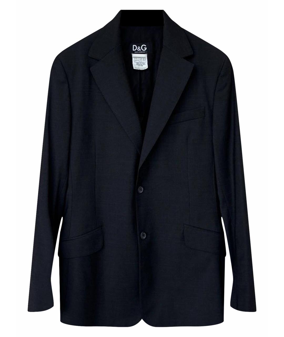 DOLCE&GABBANA Антрацитовый полиэстеровый жакет/пиджак, фото 1