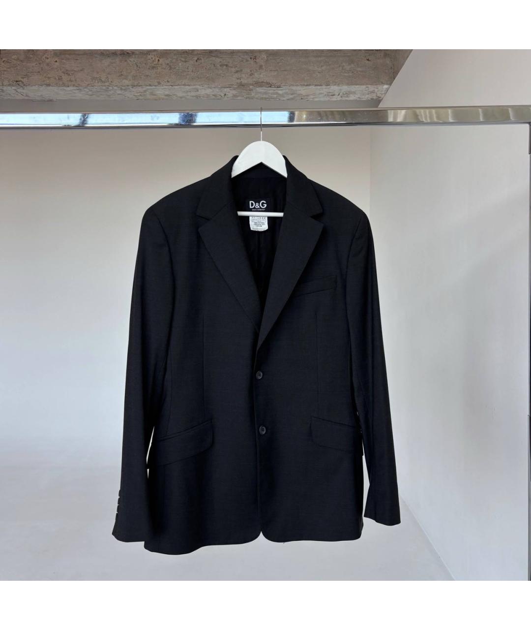 DOLCE&GABBANA Антрацитовый полиэстеровый жакет/пиджак, фото 5