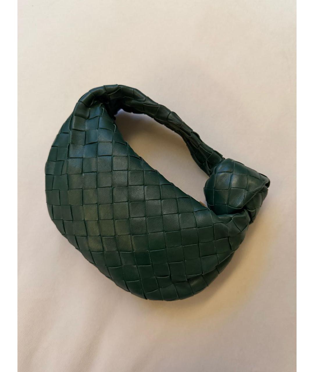 BOTTEGA VENETA Зеленая кожаная сумка с короткими ручками, фото 2