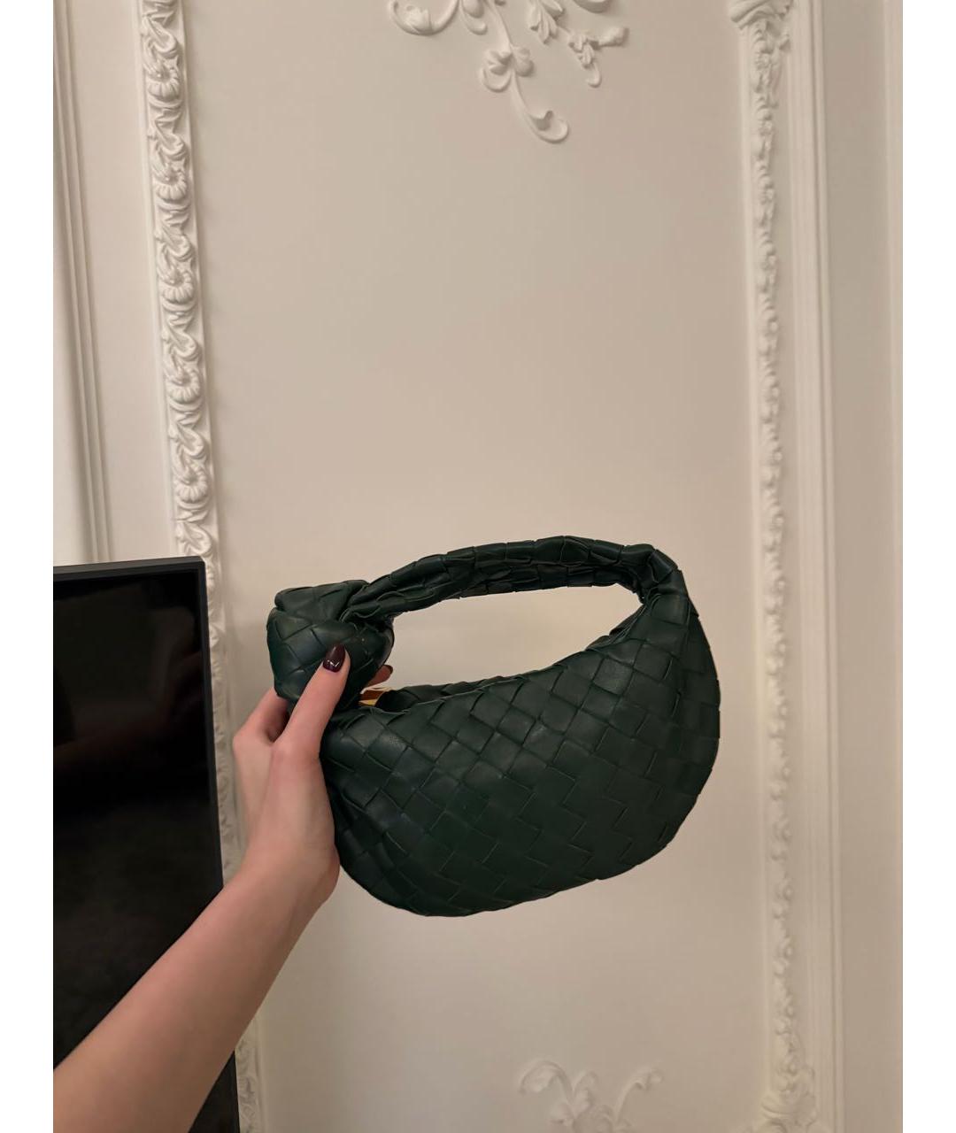 BOTTEGA VENETA Зеленая кожаная сумка с короткими ручками, фото 4