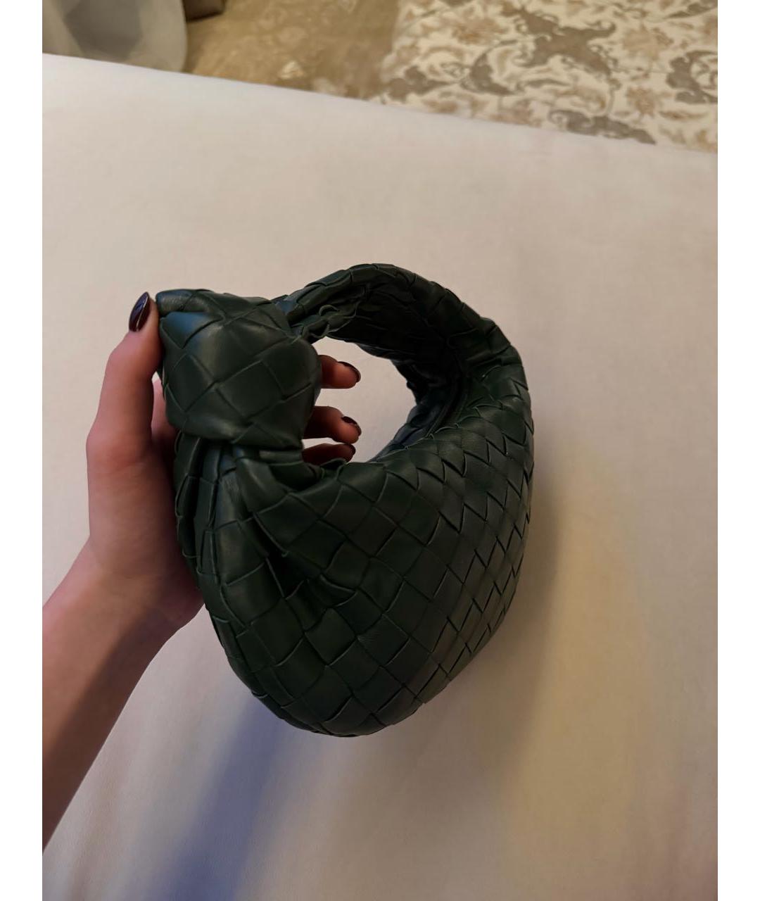 BOTTEGA VENETA Зеленая кожаная сумка с короткими ручками, фото 5