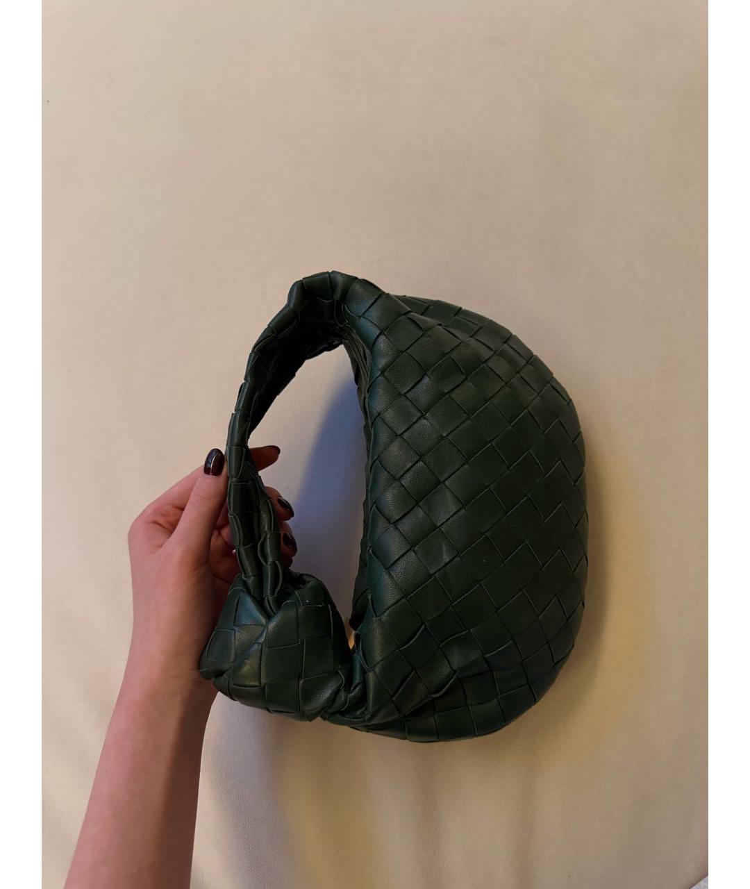 BOTTEGA VENETA Зеленая кожаная сумка с короткими ручками, фото 3