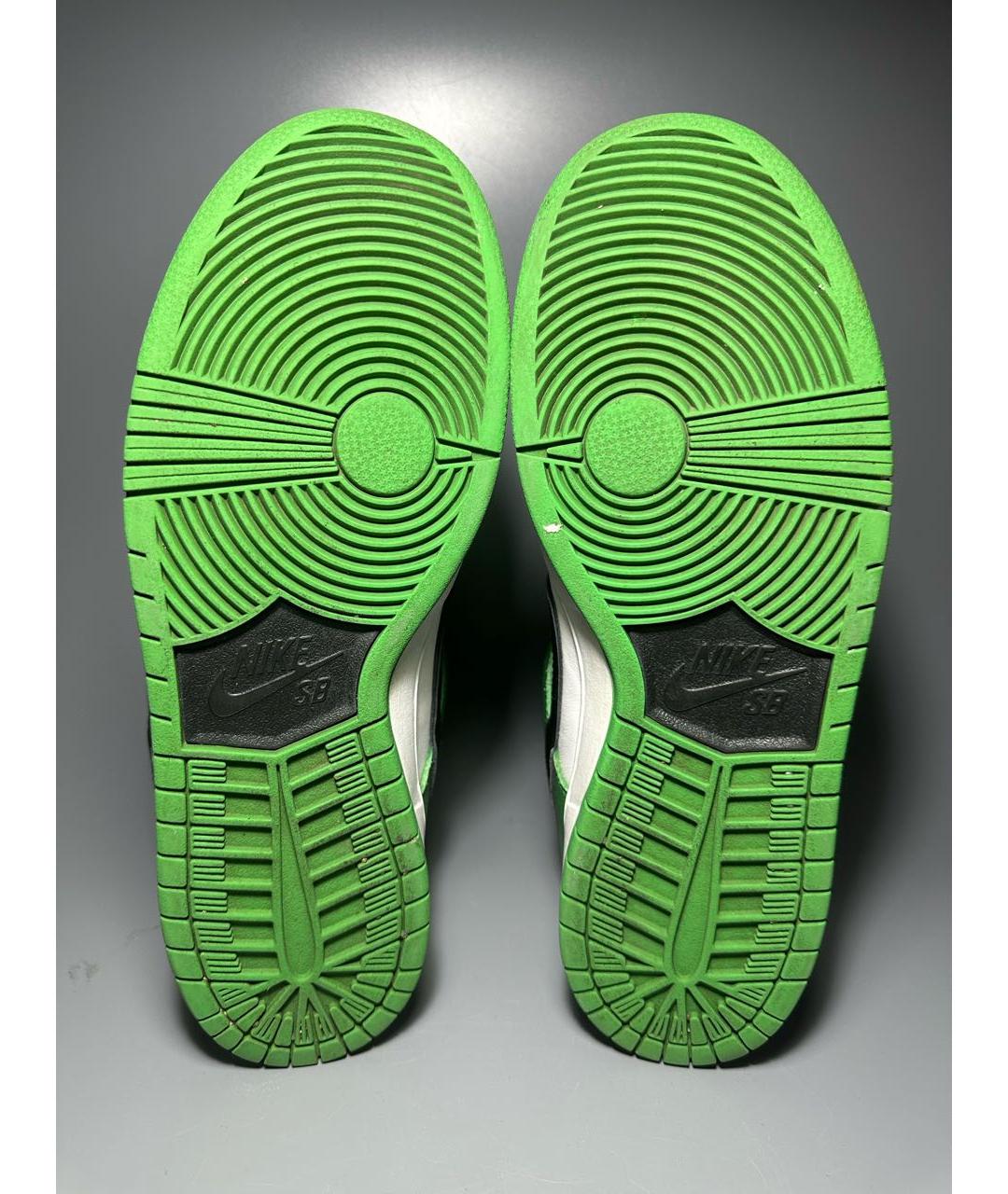 NIKE Зеленые кожаные низкие кроссовки / кеды, фото 8