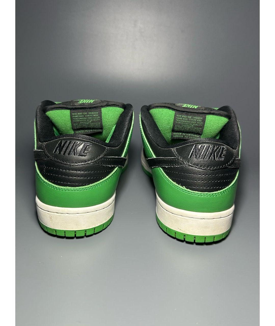 NIKE Зеленые кожаные низкие кроссовки / кеды, фото 4