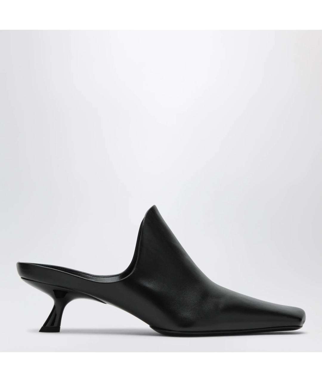 LOEWE Черные кожаные мюли, фото 3
