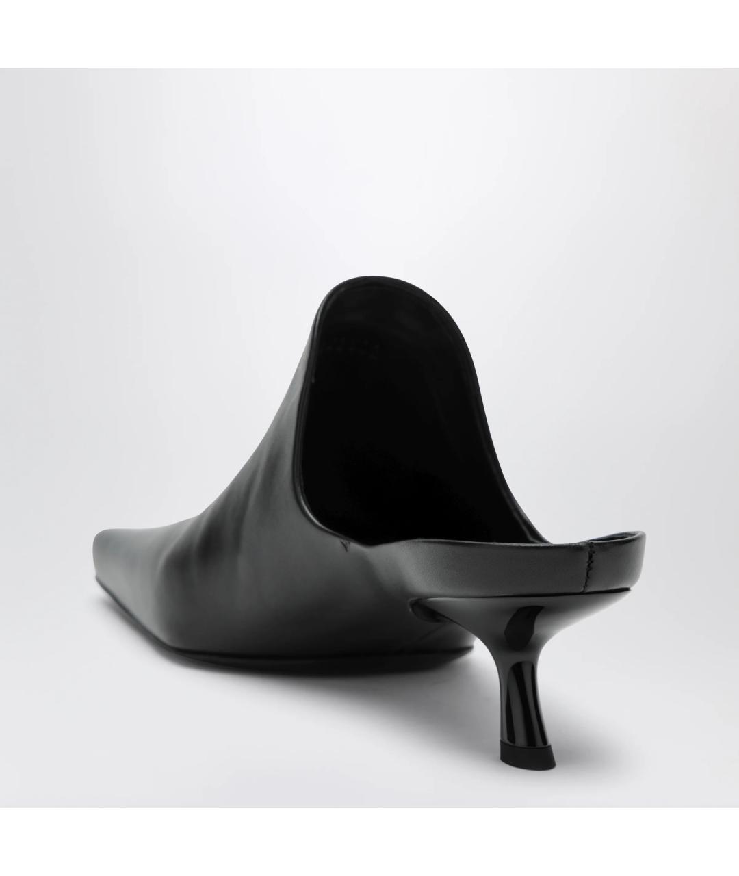 LOEWE Черные кожаные мюли, фото 2