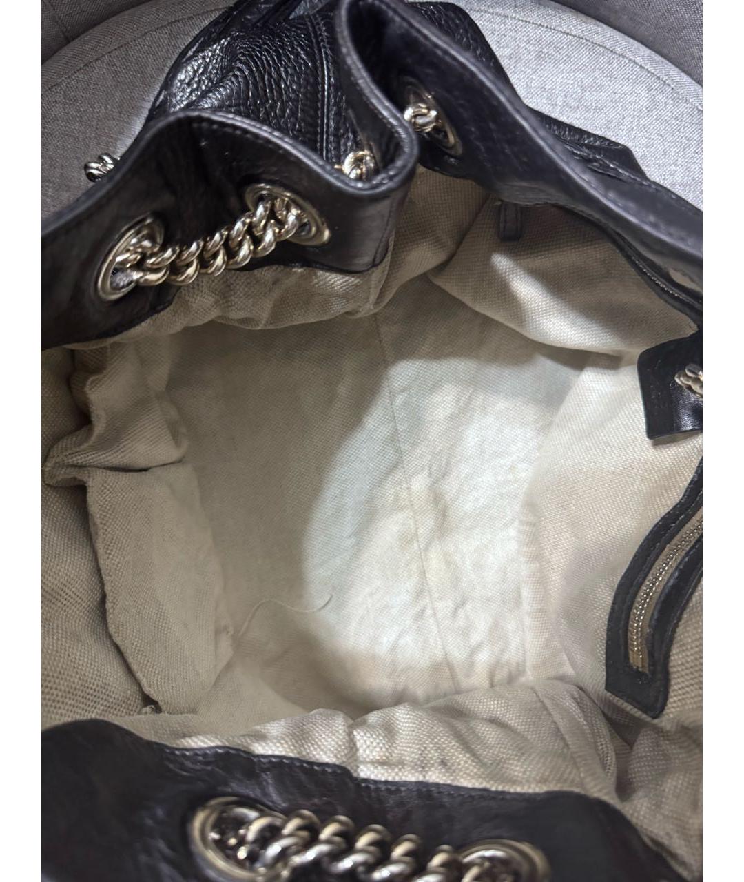 GUCCI Черная кожаная сумка тоут, фото 4