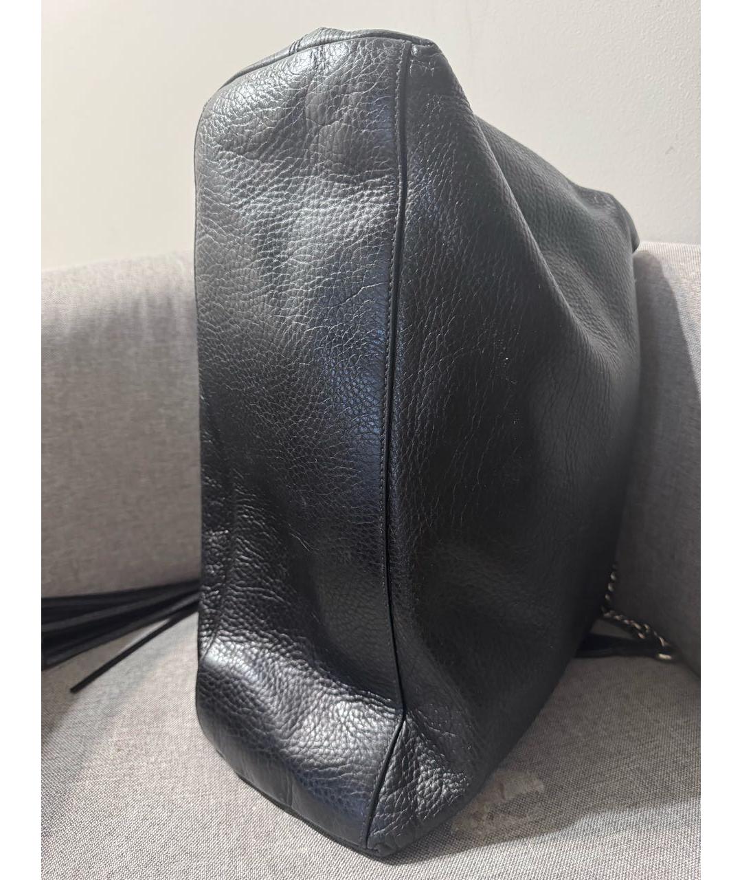 GUCCI Черная кожаная сумка тоут, фото 5