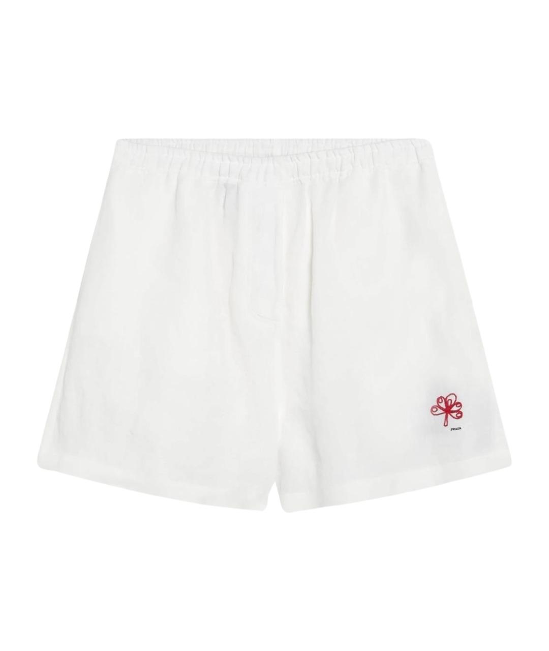PRADA Белые льняные шорты, фото 1