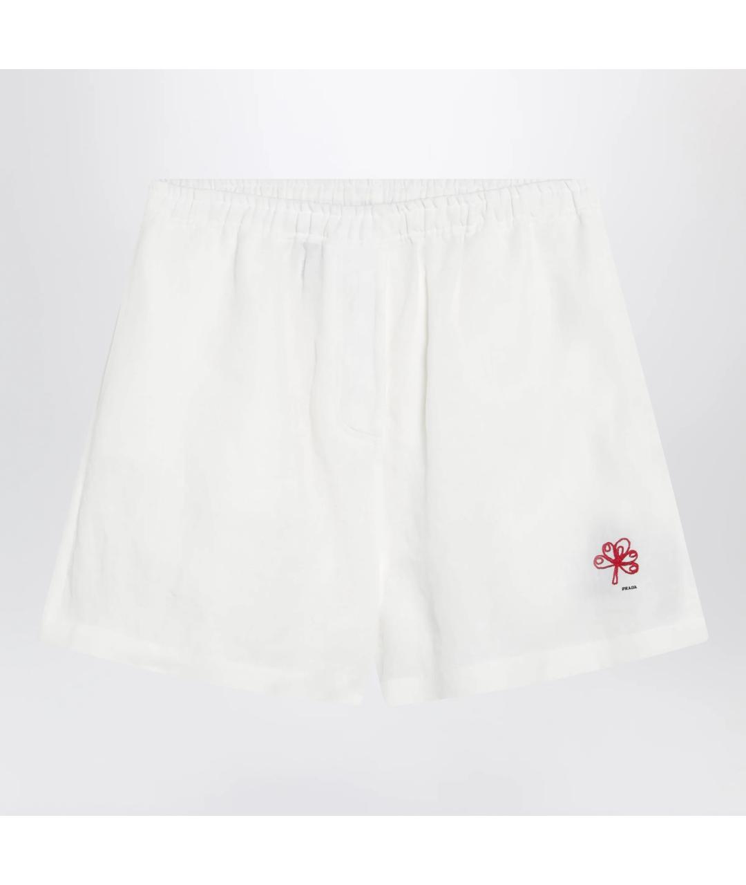 PRADA Белые льняные шорты, фото 3