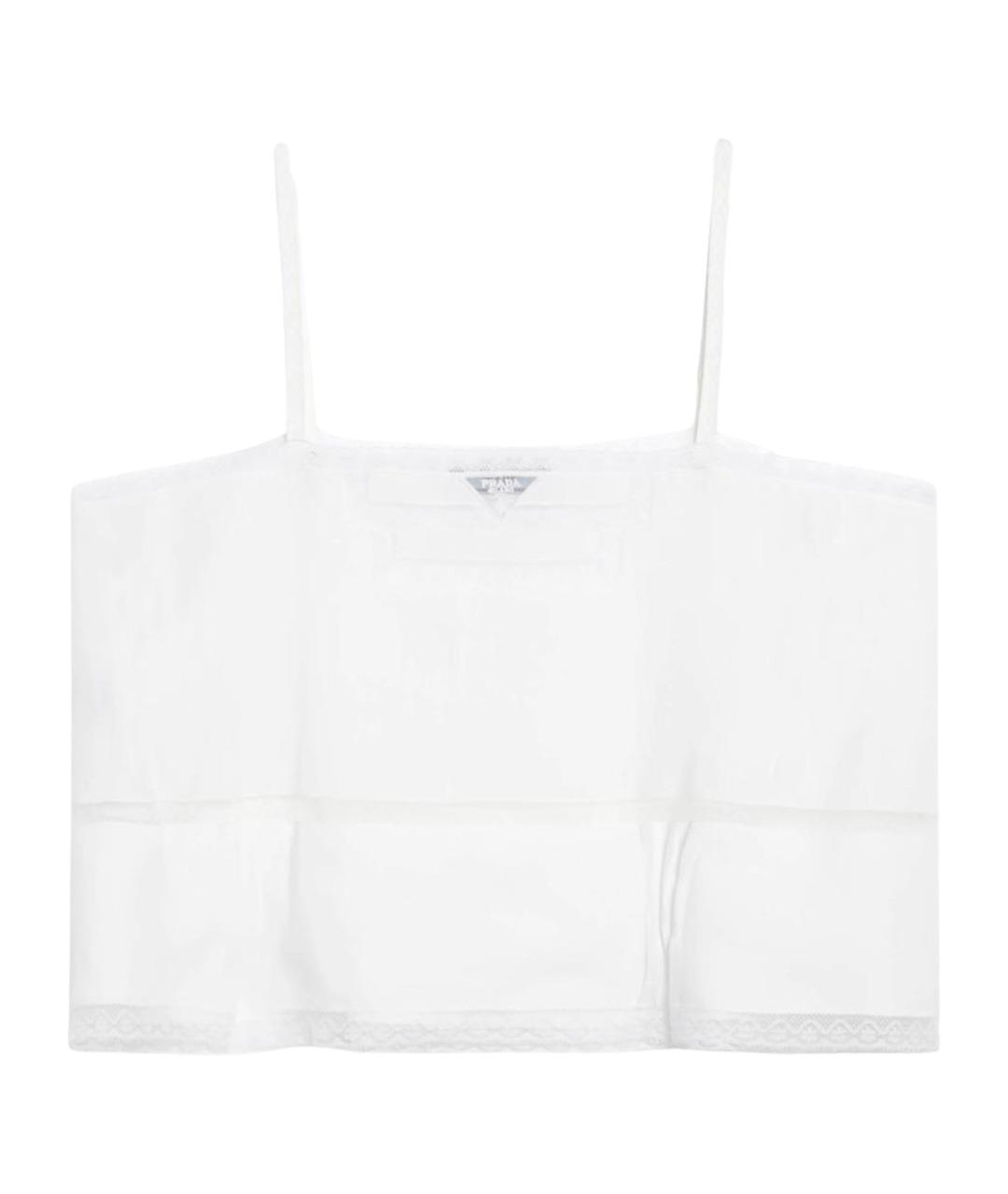 PRADA Белая льняная майка, фото 1