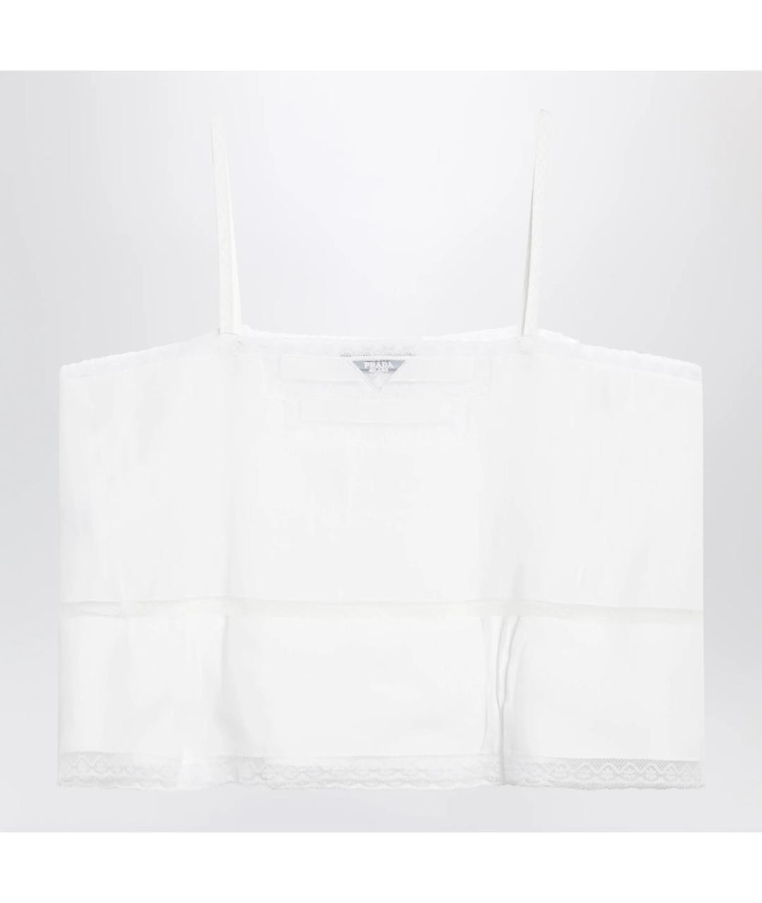 PRADA Белая льняная майка, фото 3