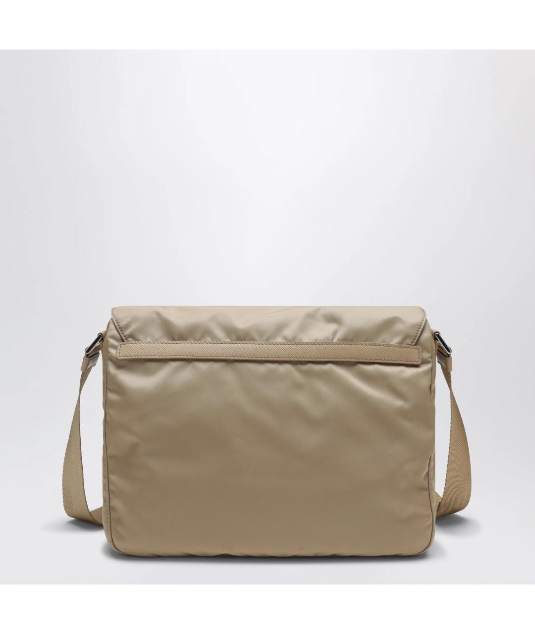 PRADA Бежевая тканевая сумка через плечо, фото 2