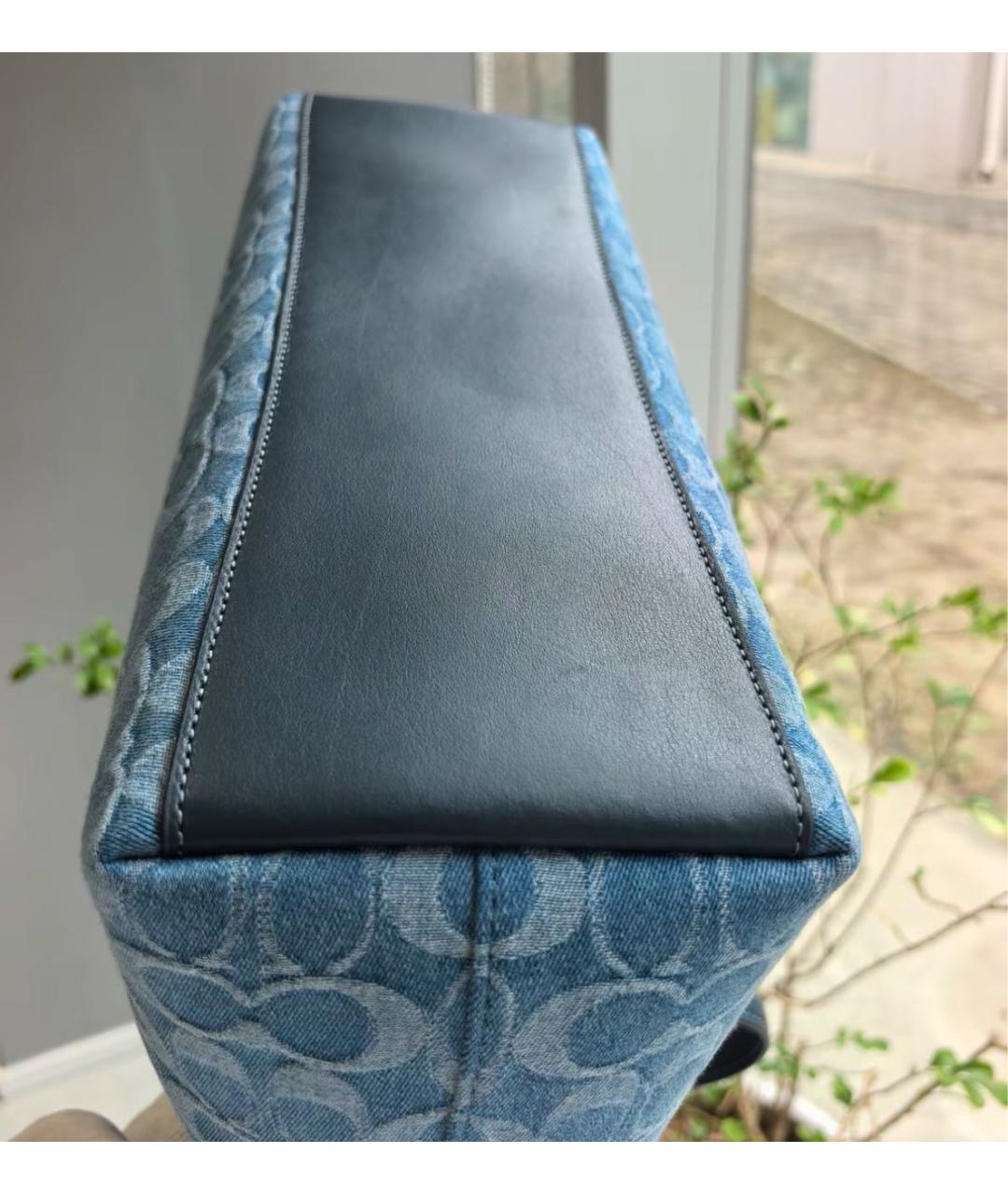 COACH Синяя деним сумка тоут, фото 6