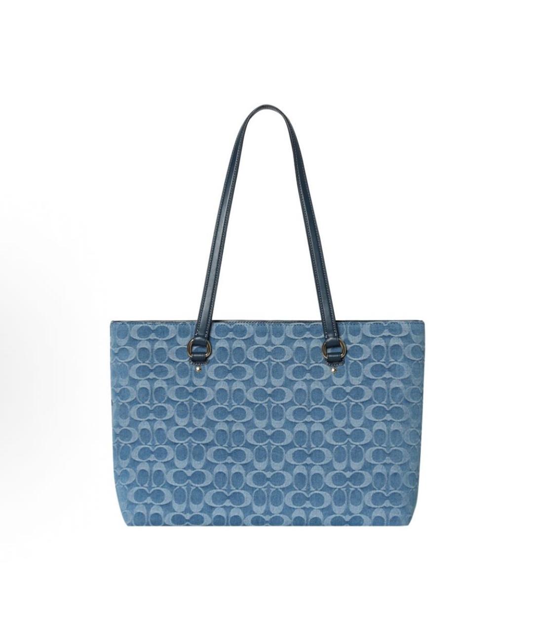 COACH Синяя деним сумка тоут, фото 3