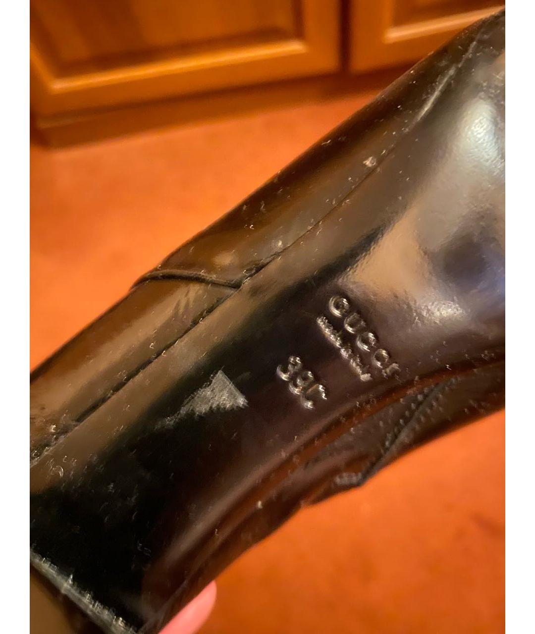 GUCCI Черные сапоги из лакированной кожи, фото 4