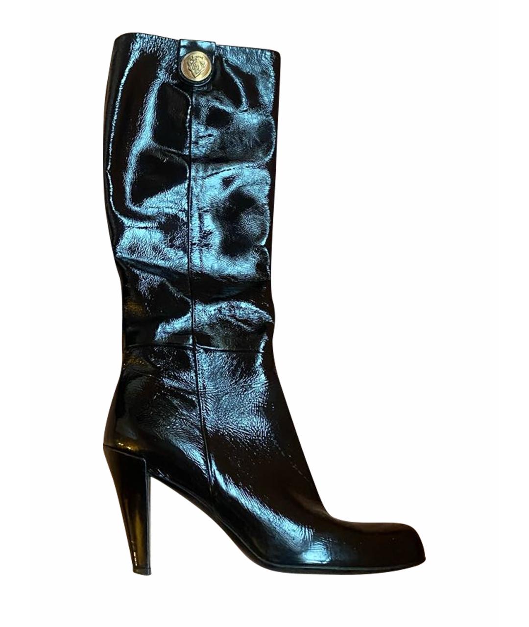 GUCCI Черные сапоги из лакированной кожи, фото 1