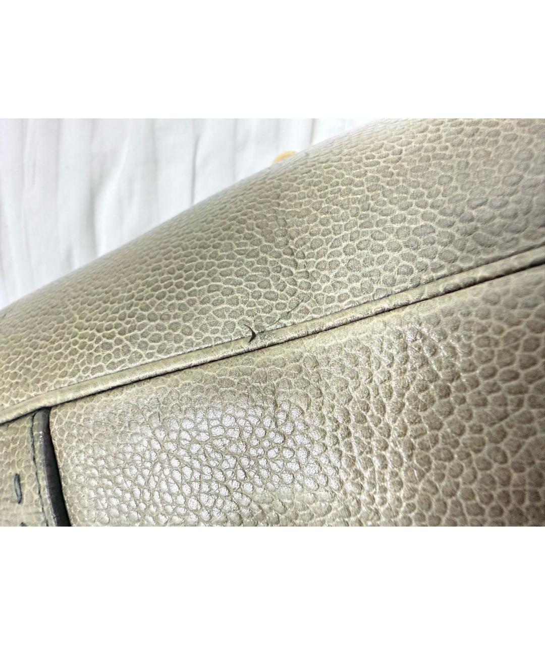 SAINT LAURENT Бежевая кожаная сумка с короткими ручками, фото 5