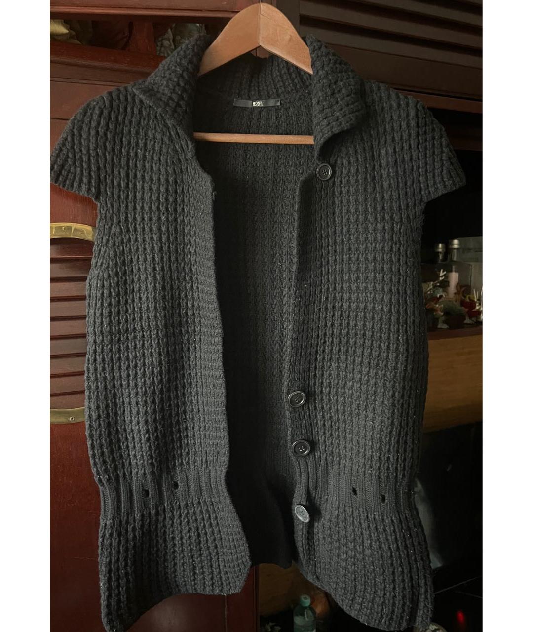 HUGO BOSS Черный шерстяной жилет, фото 4
