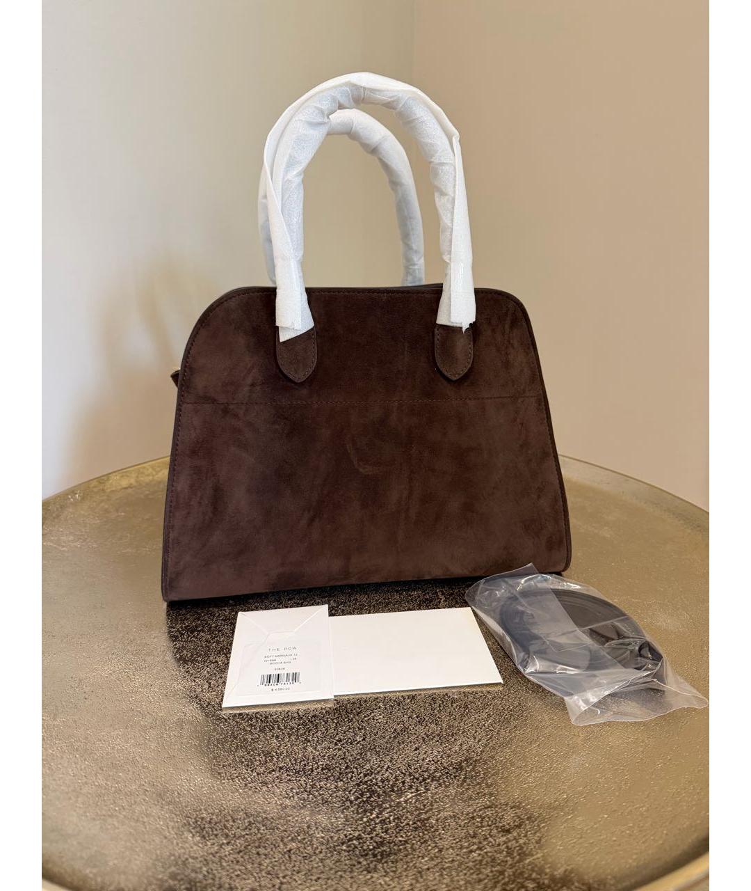 THE ROW Коричневая замшевая сумка с короткими ручками, фото 2