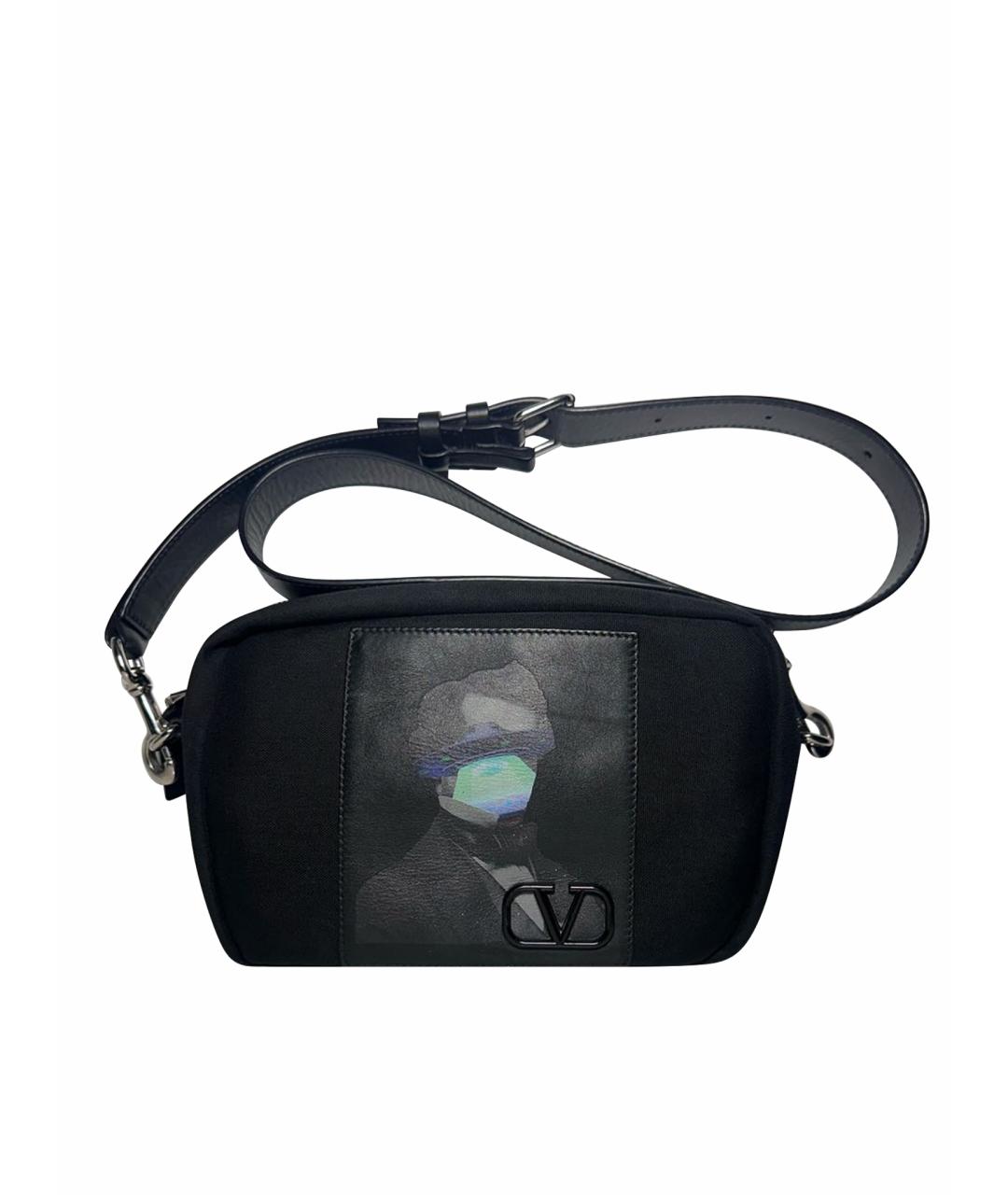 VALENTINO Черная синтетическая сумка на плечо, фото 1