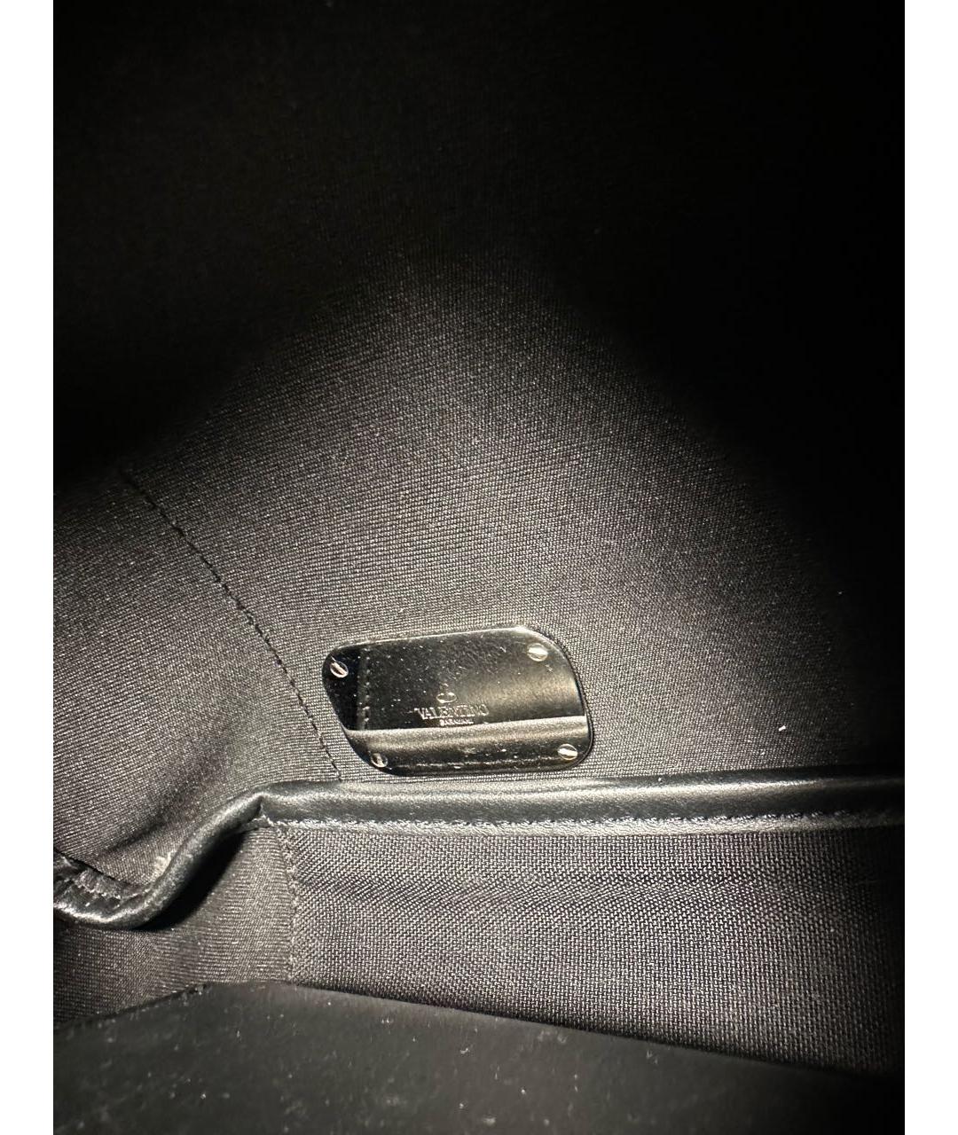 VALENTINO Черная синтетическая сумка на плечо, фото 5