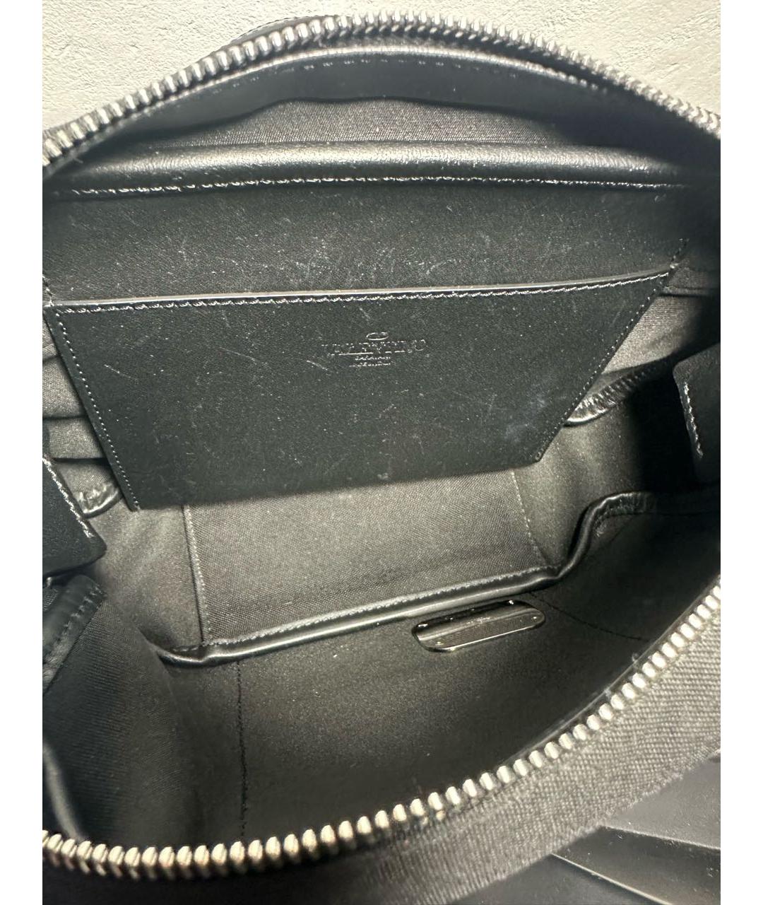 VALENTINO Черная синтетическая сумка на плечо, фото 4