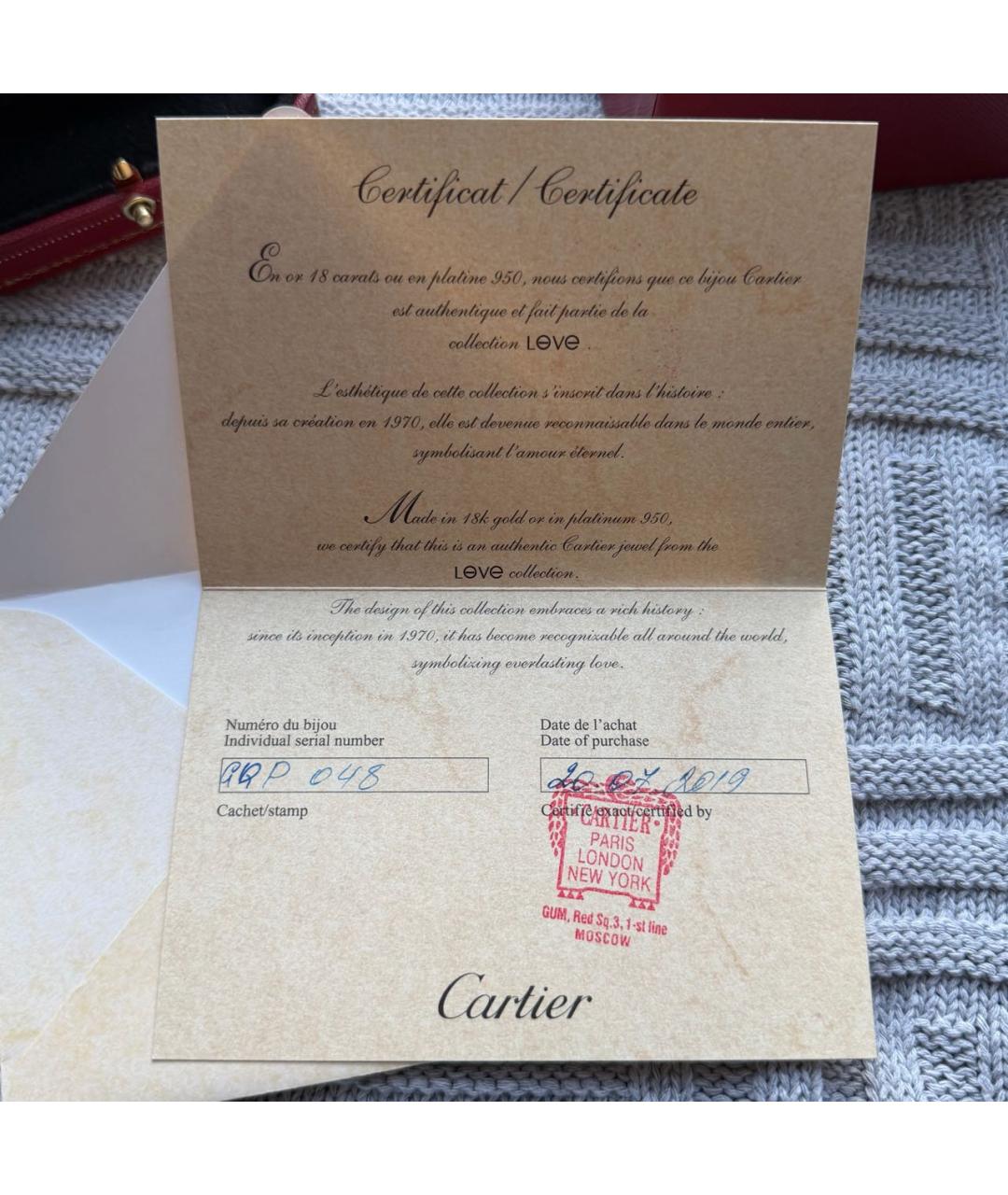 CARTIER Золотые серьги из розового золота, фото 4