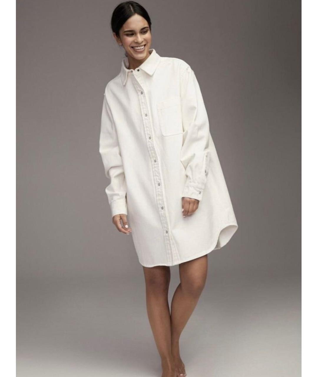 12 STOREEZ Белое хлопковое повседневное платье, фото 3