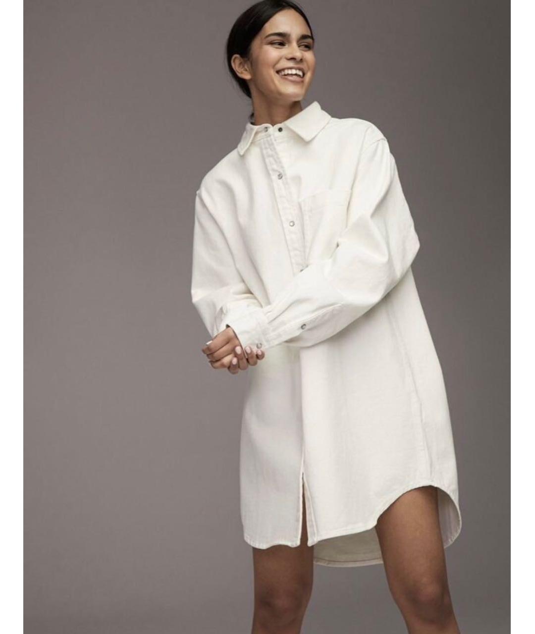 12 STOREEZ Белое хлопковое повседневное платье, фото 4
