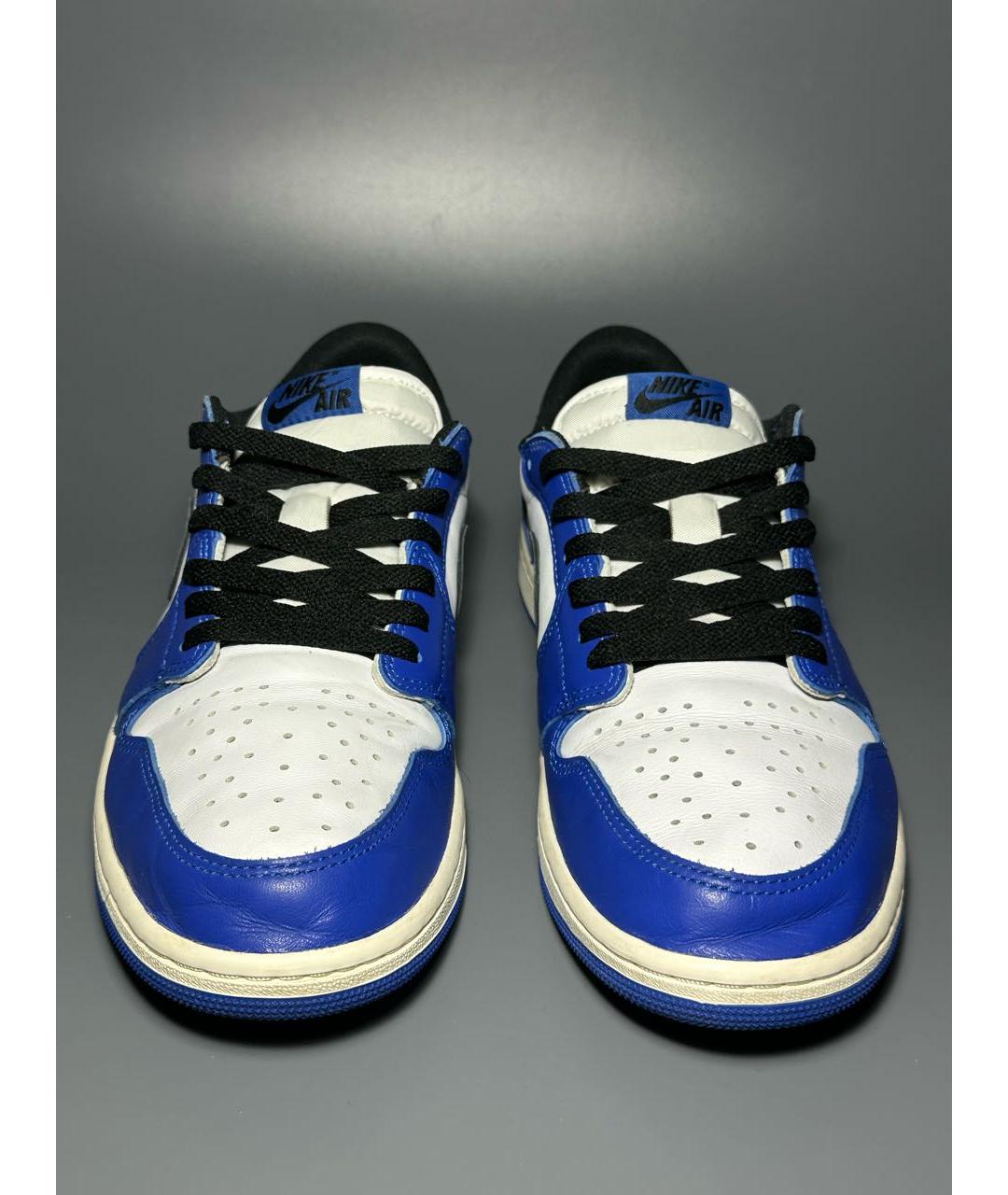 JORDAN Синие кожаные низкие кроссовки / кеды, фото 2