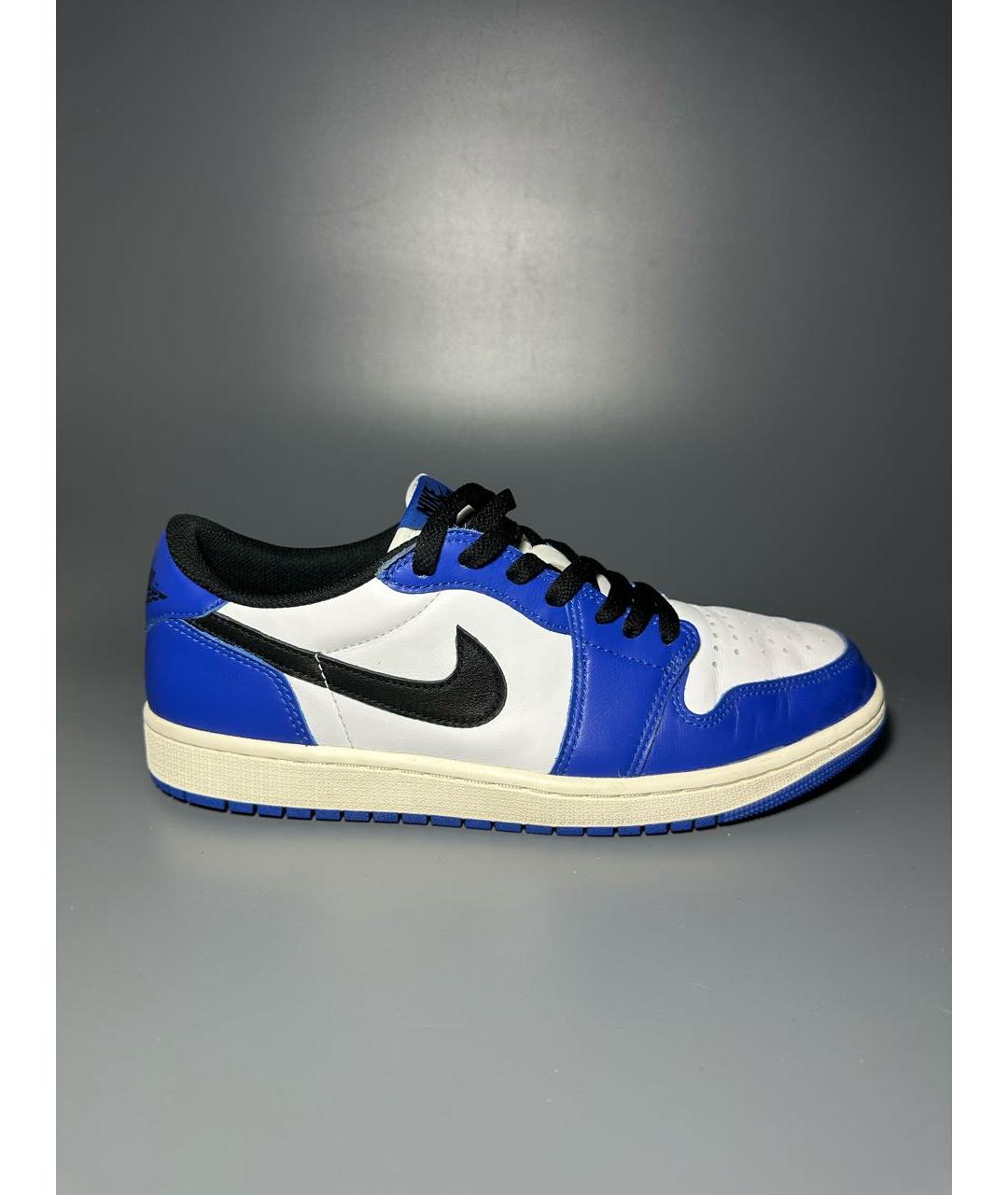 JORDAN Синие кожаные низкие кроссовки / кеды, фото 9