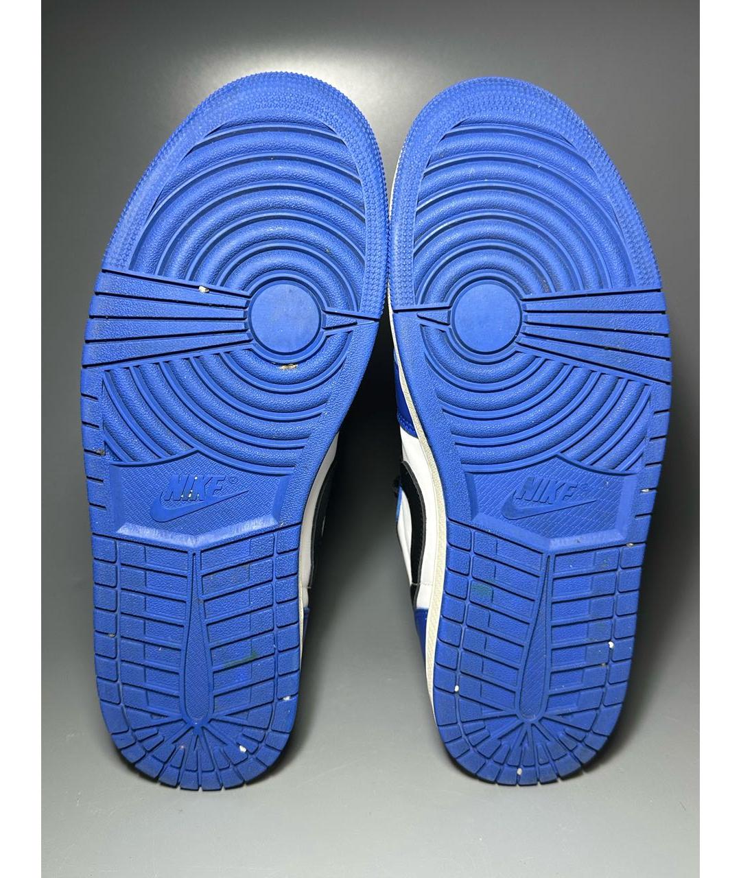 JORDAN Синие кожаные низкие кроссовки / кеды, фото 8