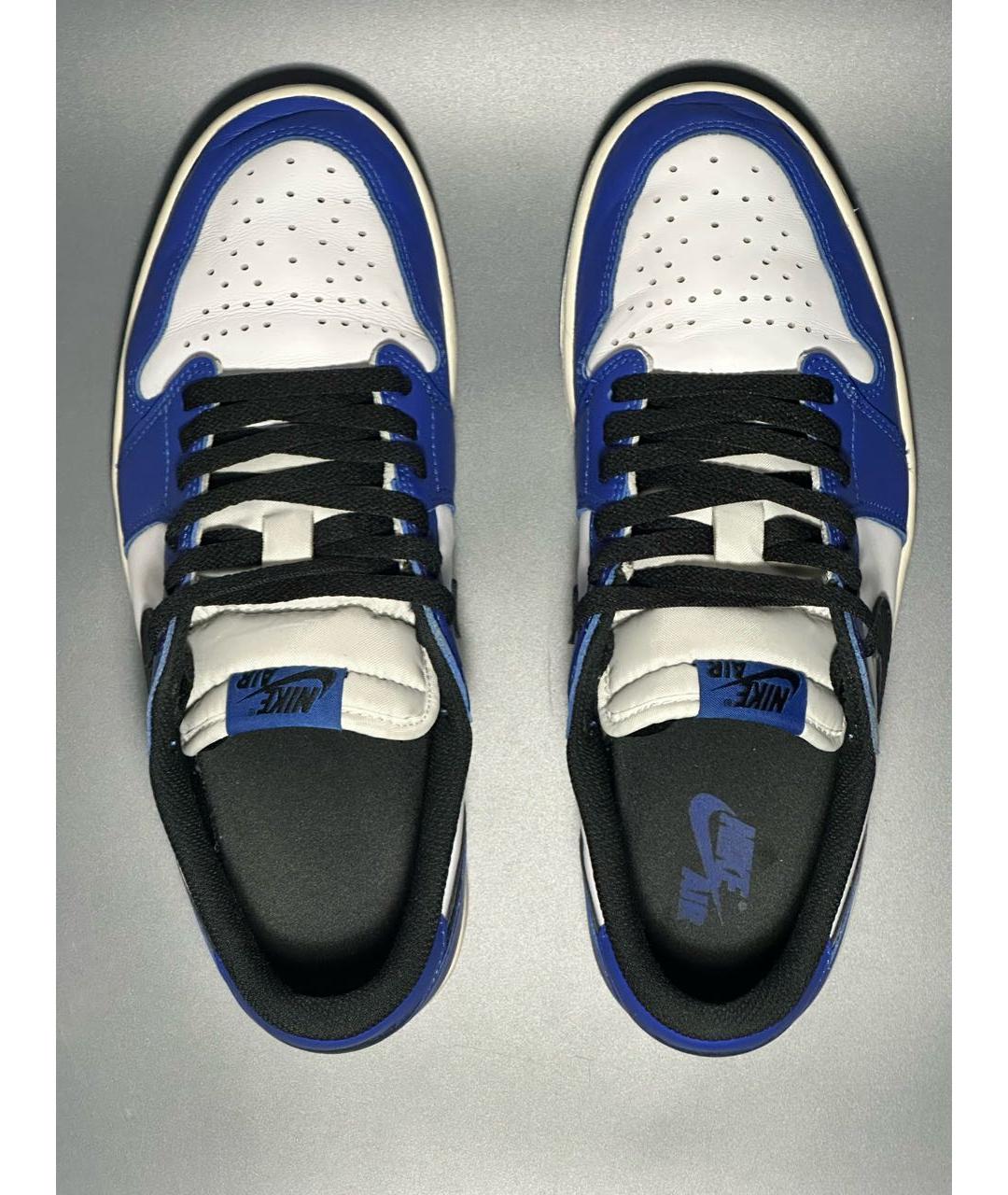 JORDAN Синие кожаные низкие кроссовки / кеды, фото 3