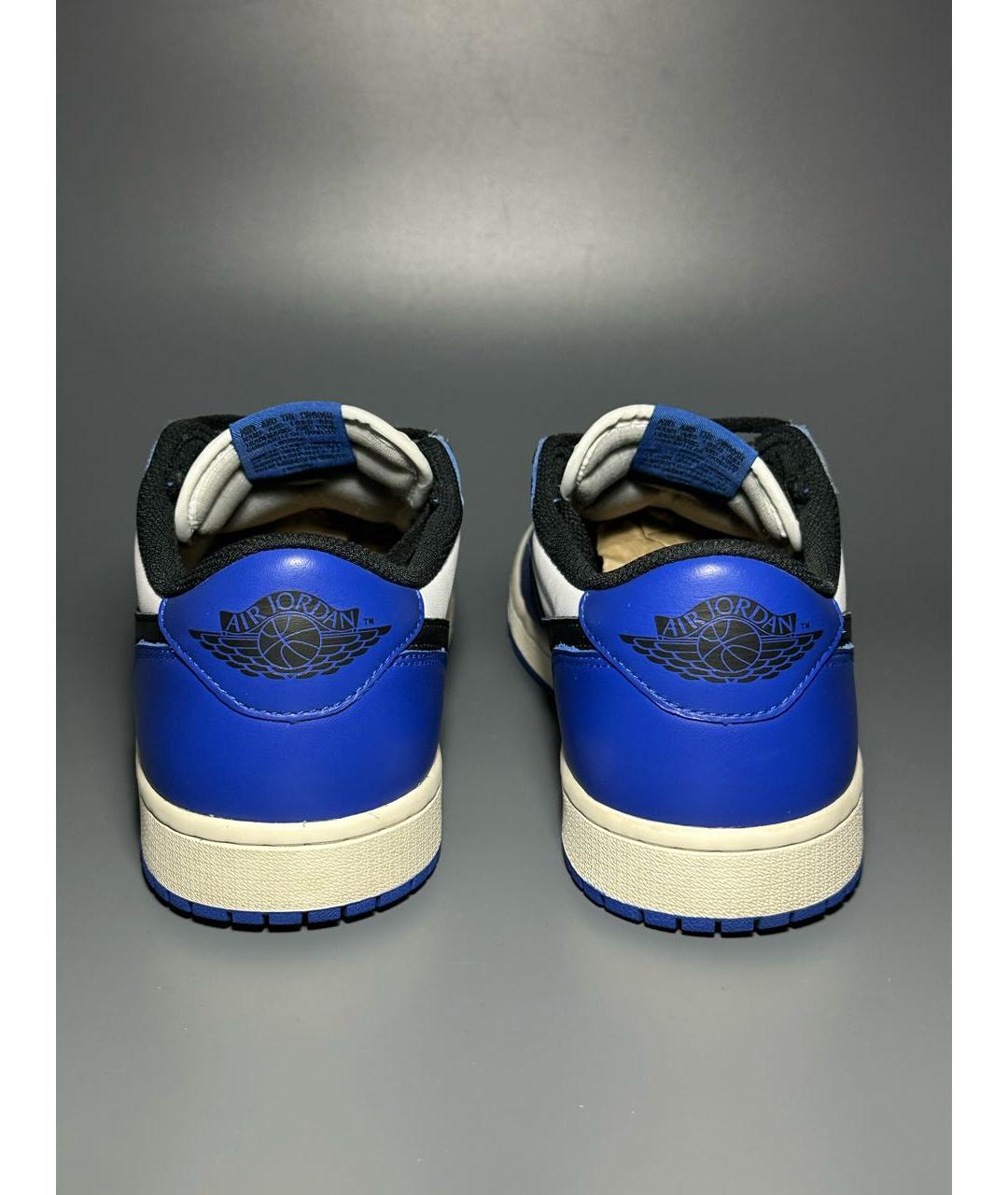JORDAN Синие кожаные низкие кроссовки / кеды, фото 4