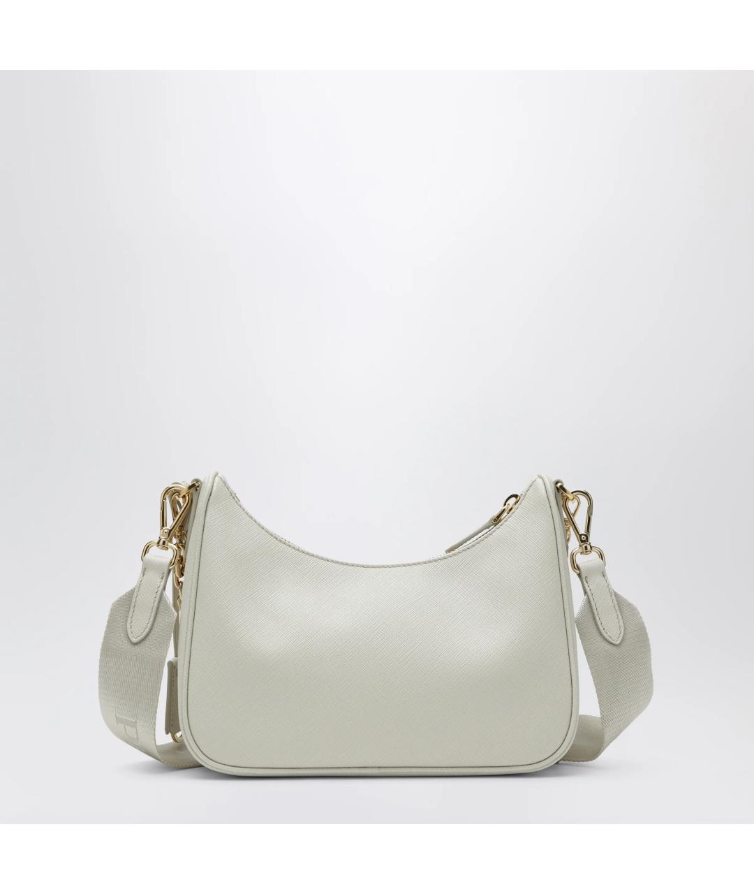 PRADA Белая кожаная сумка через плечо, фото 2