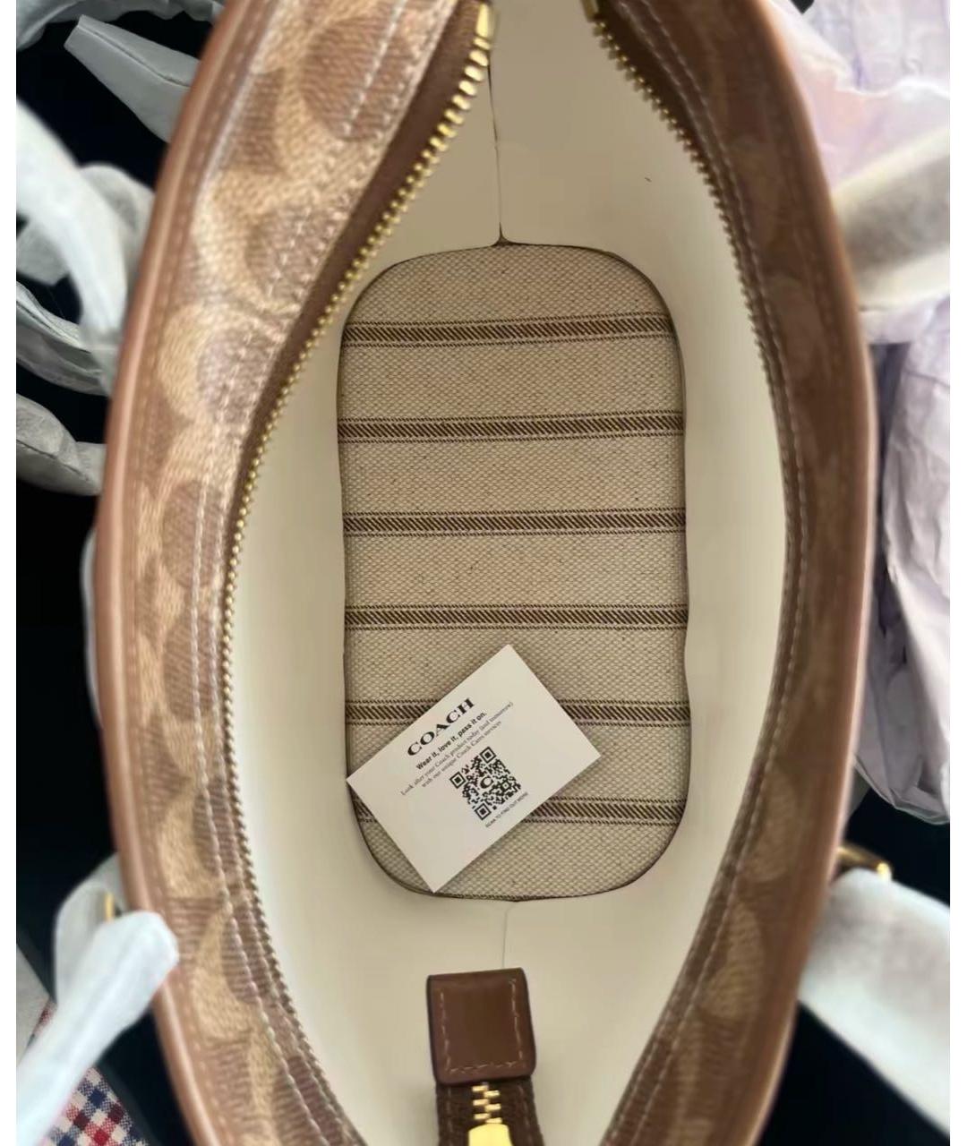 COACH Коричневая сумка с короткими ручками, фото 8