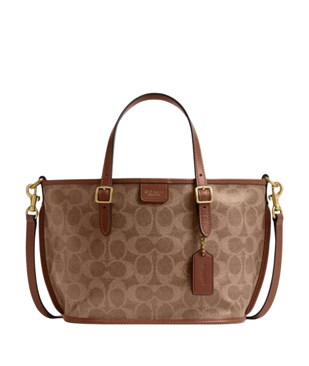 COACH Коричневая сумка с короткими ручками, фото 1