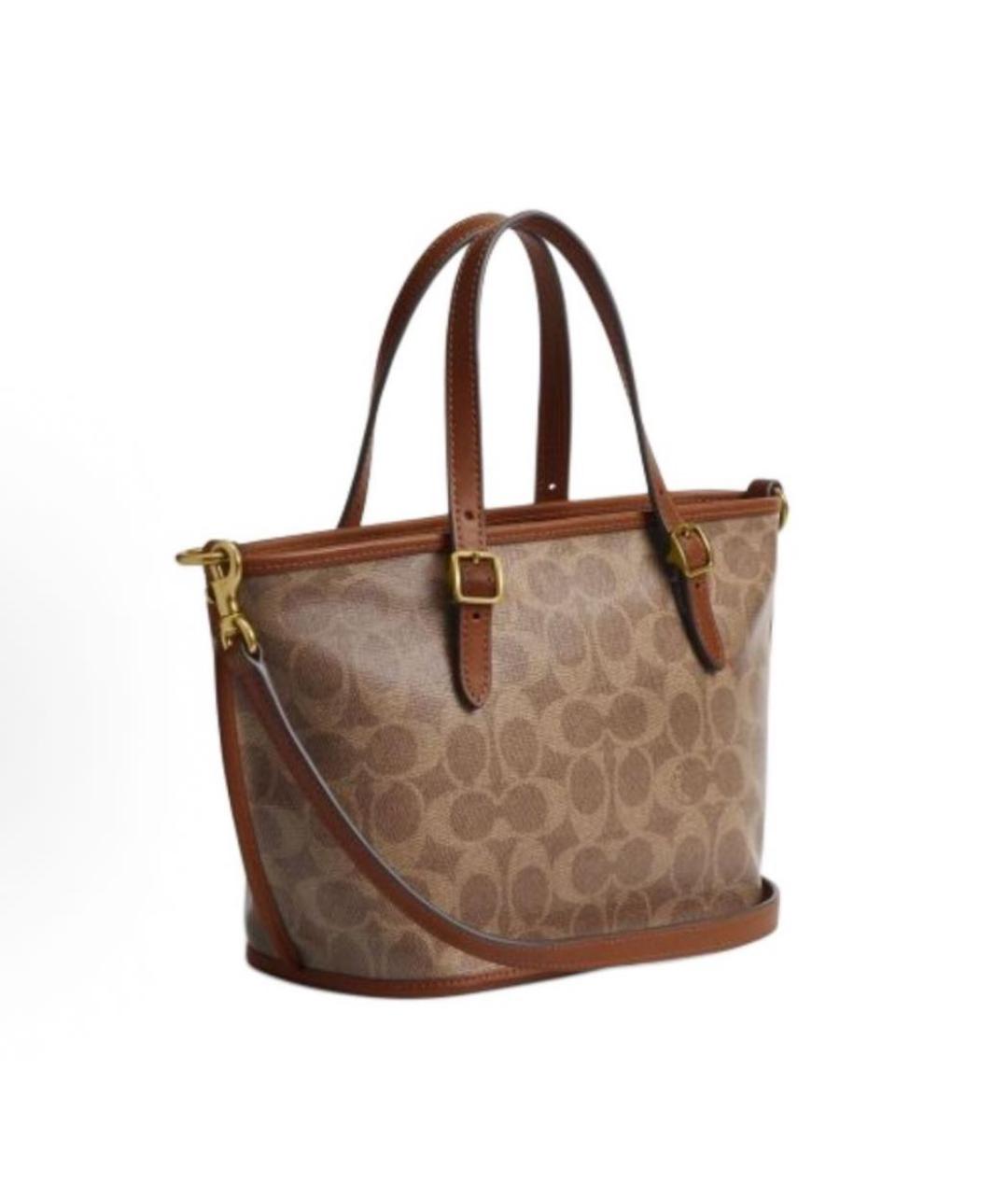 COACH Коричневая сумка с короткими ручками, фото 2