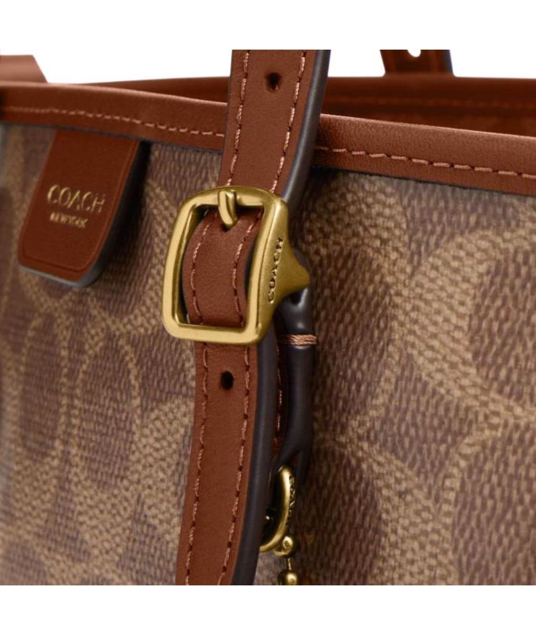 COACH Коричневая сумка с короткими ручками, фото 6