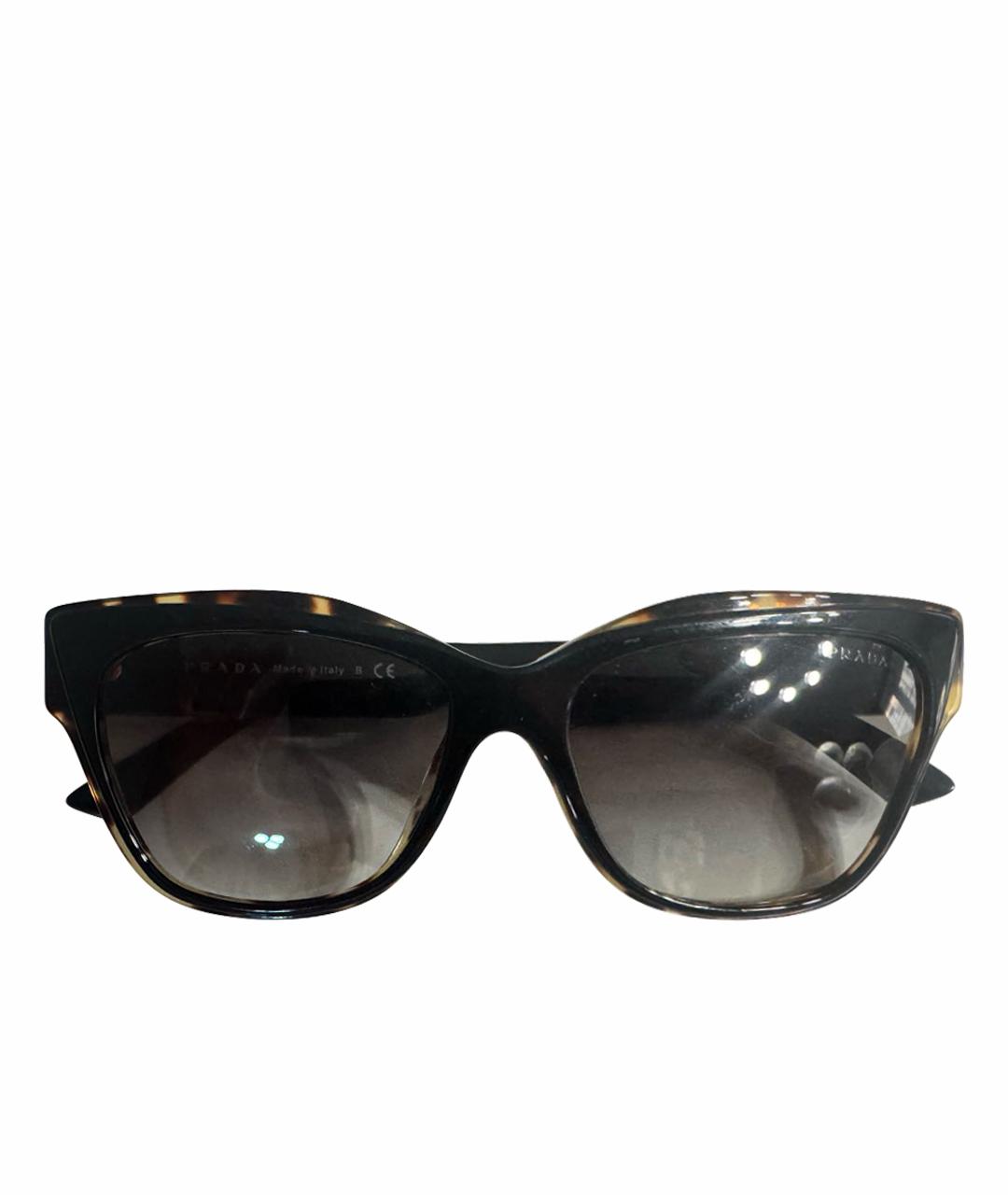 PRADA Черные пластиковые солнцезащитные очки, фото 1