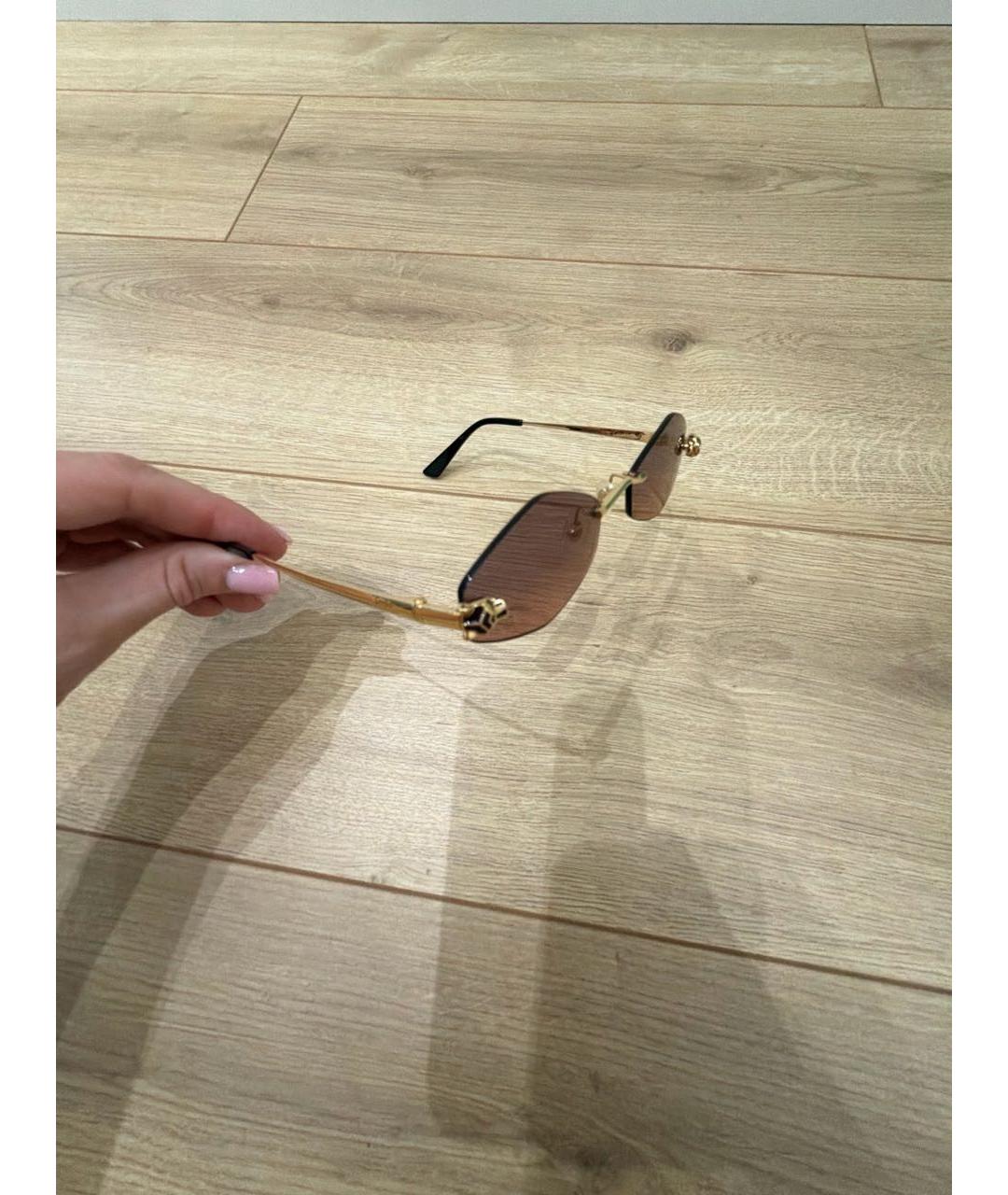 CARTIER Коралловые металлические солнцезащитные очки, фото 2