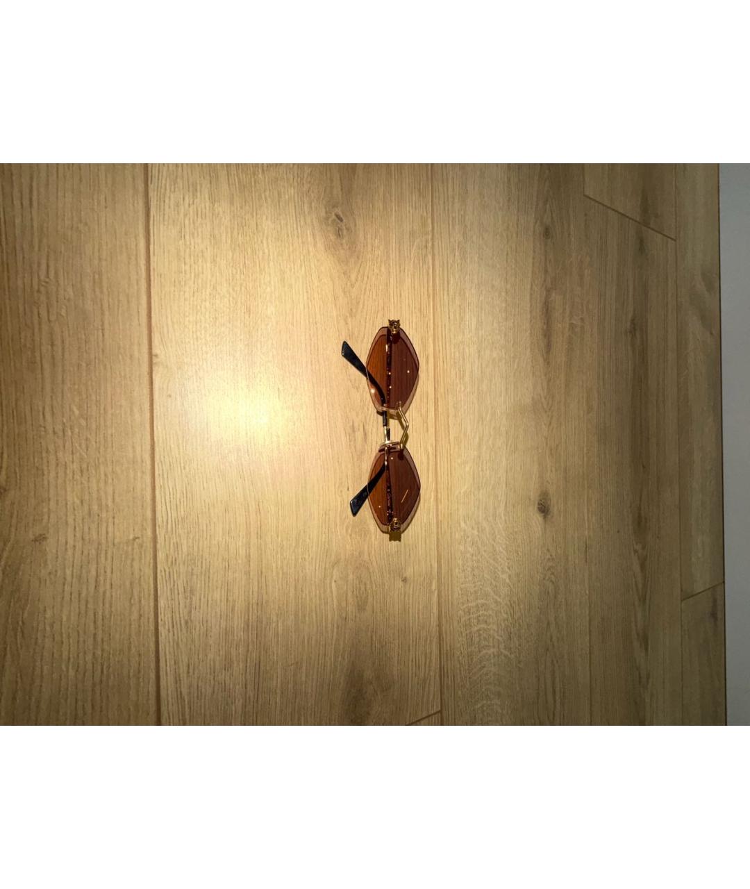 CARTIER Коралловые металлические солнцезащитные очки, фото 5