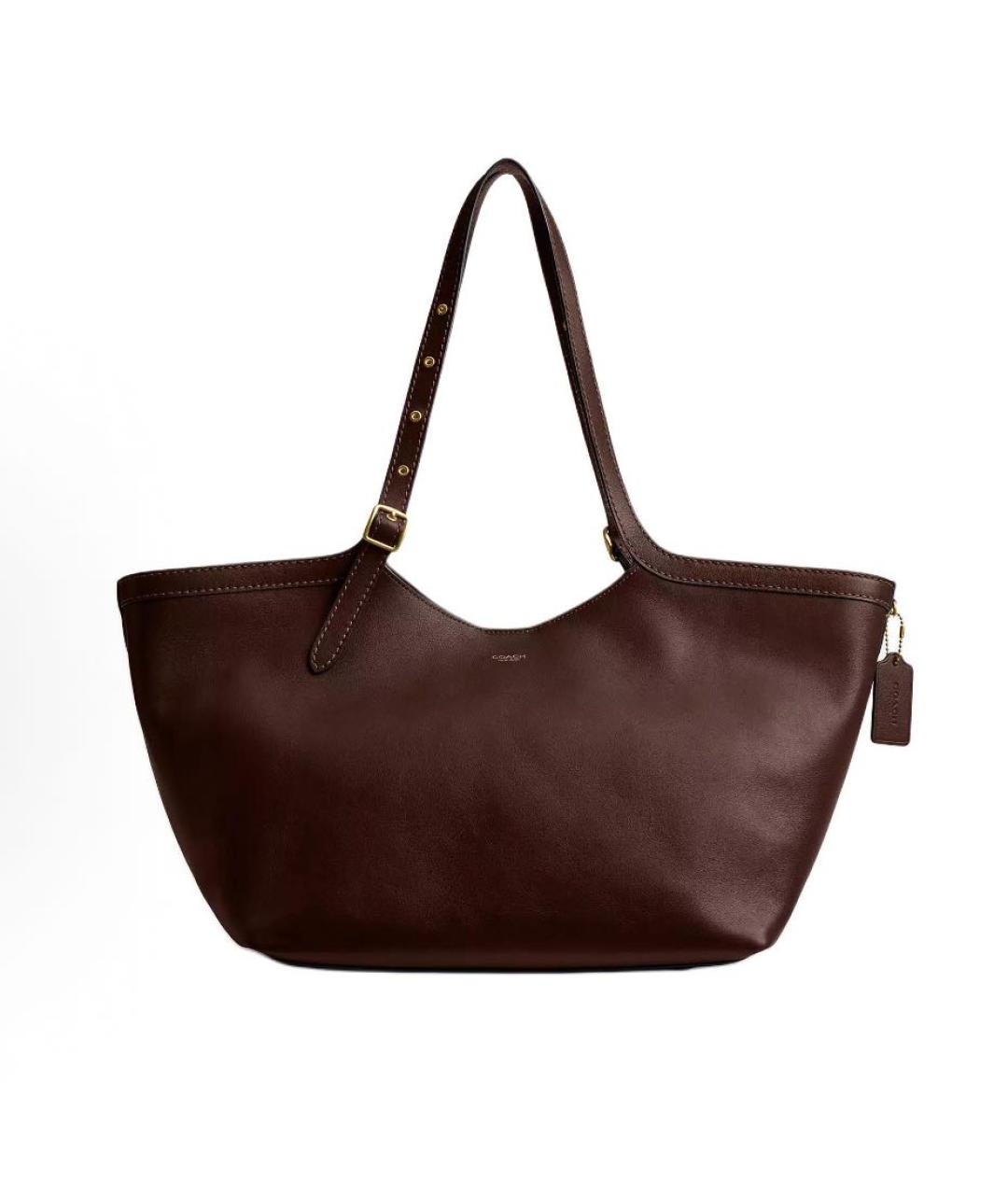 COACH Коричневая кожаная сумка тоут, фото 9