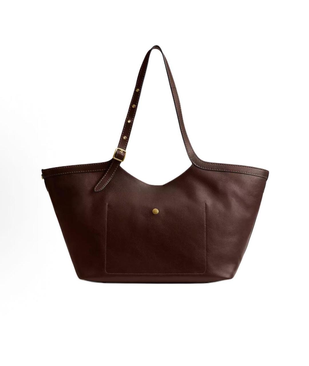 COACH Коричневая кожаная сумка тоут, фото 2