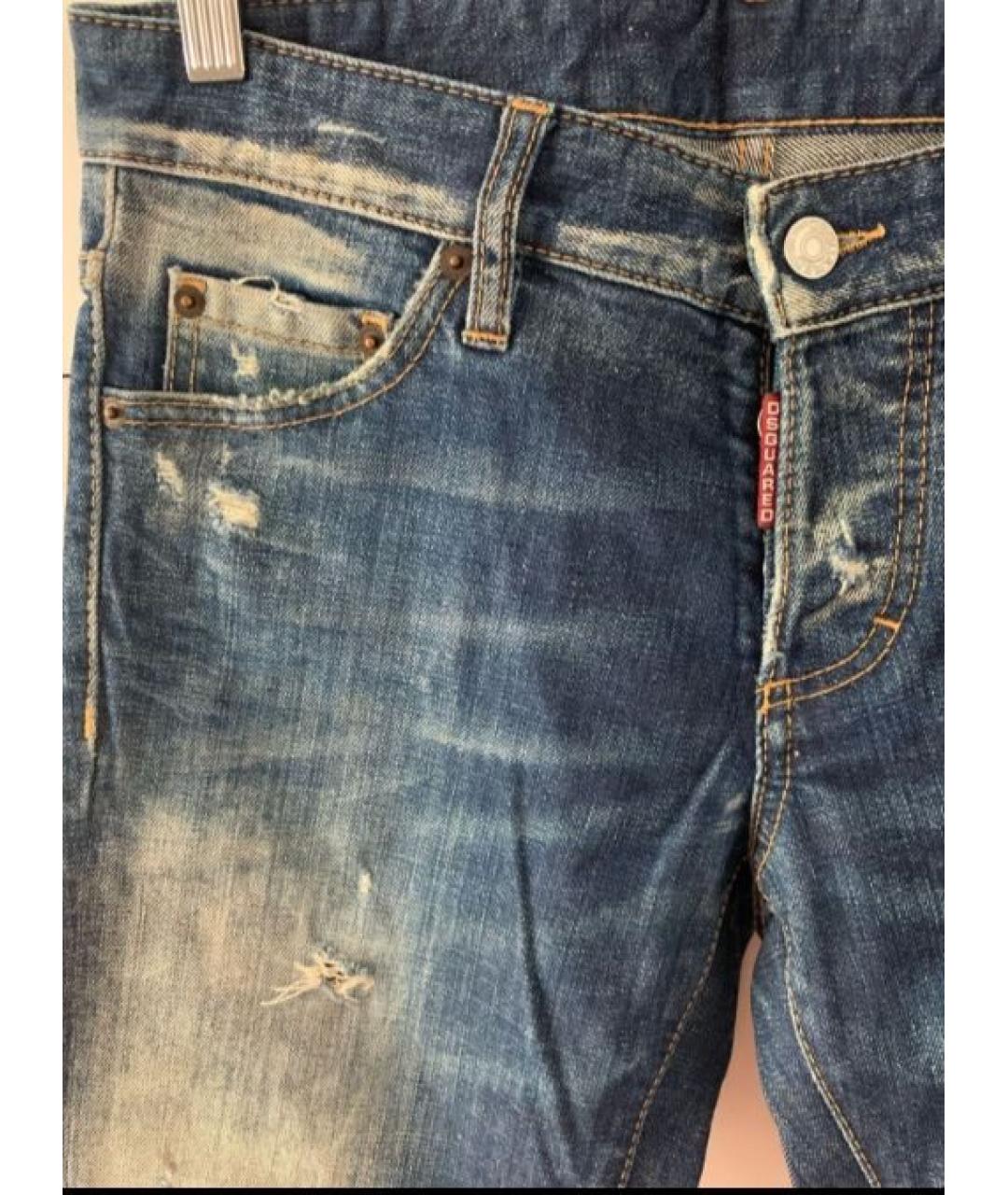 DSQUARED2 Темно-синие хлопковые джинсы скинни, фото 3