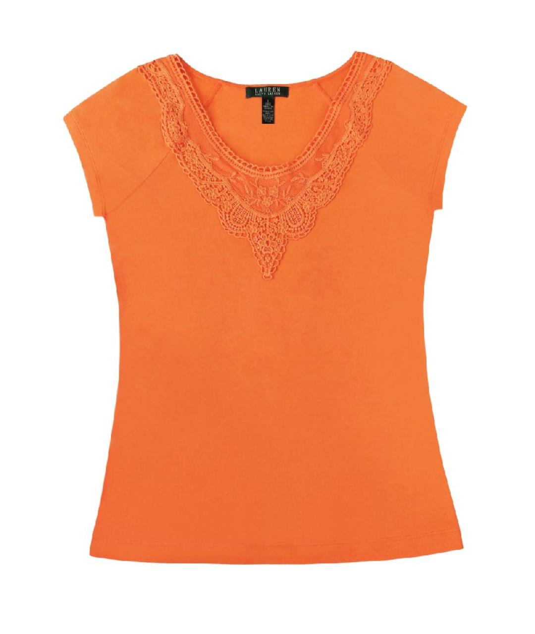 RALPH LAUREN Оранжевая хлопковая футболка, фото 1