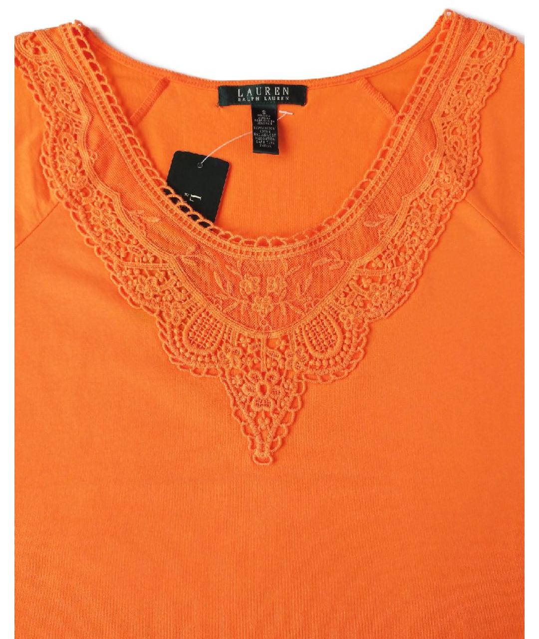 RALPH LAUREN Оранжевая хлопковая футболка, фото 2